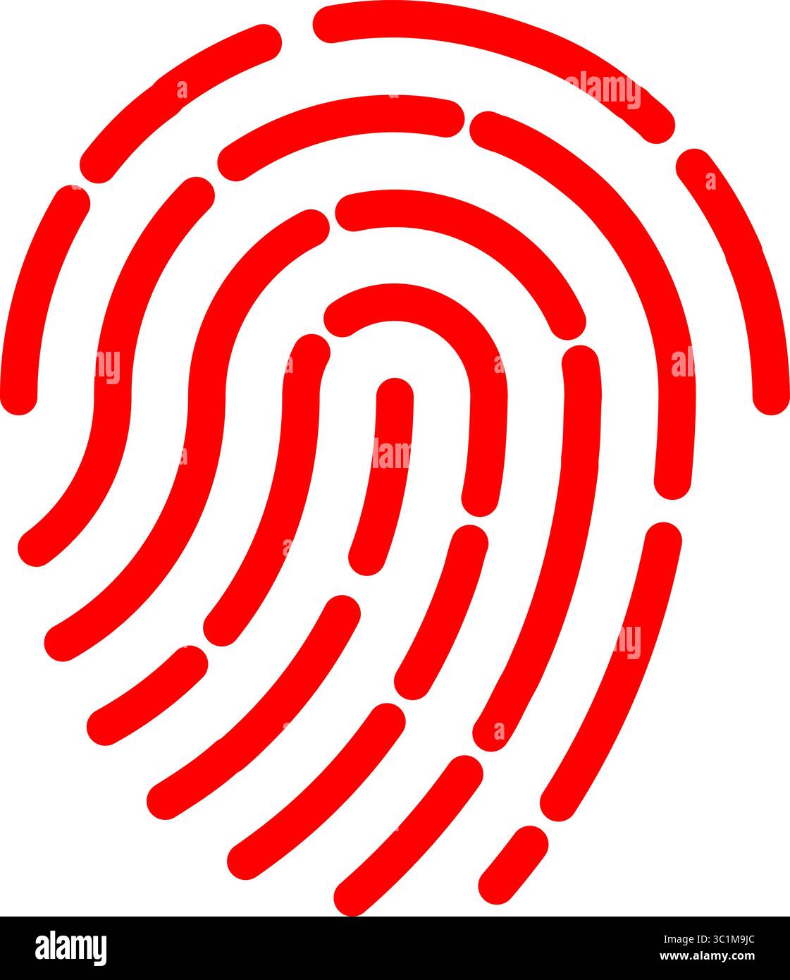 Rotes Fingerabdrucksymbol – Sicherheits- Und Identitätssymbol Stock Vektor