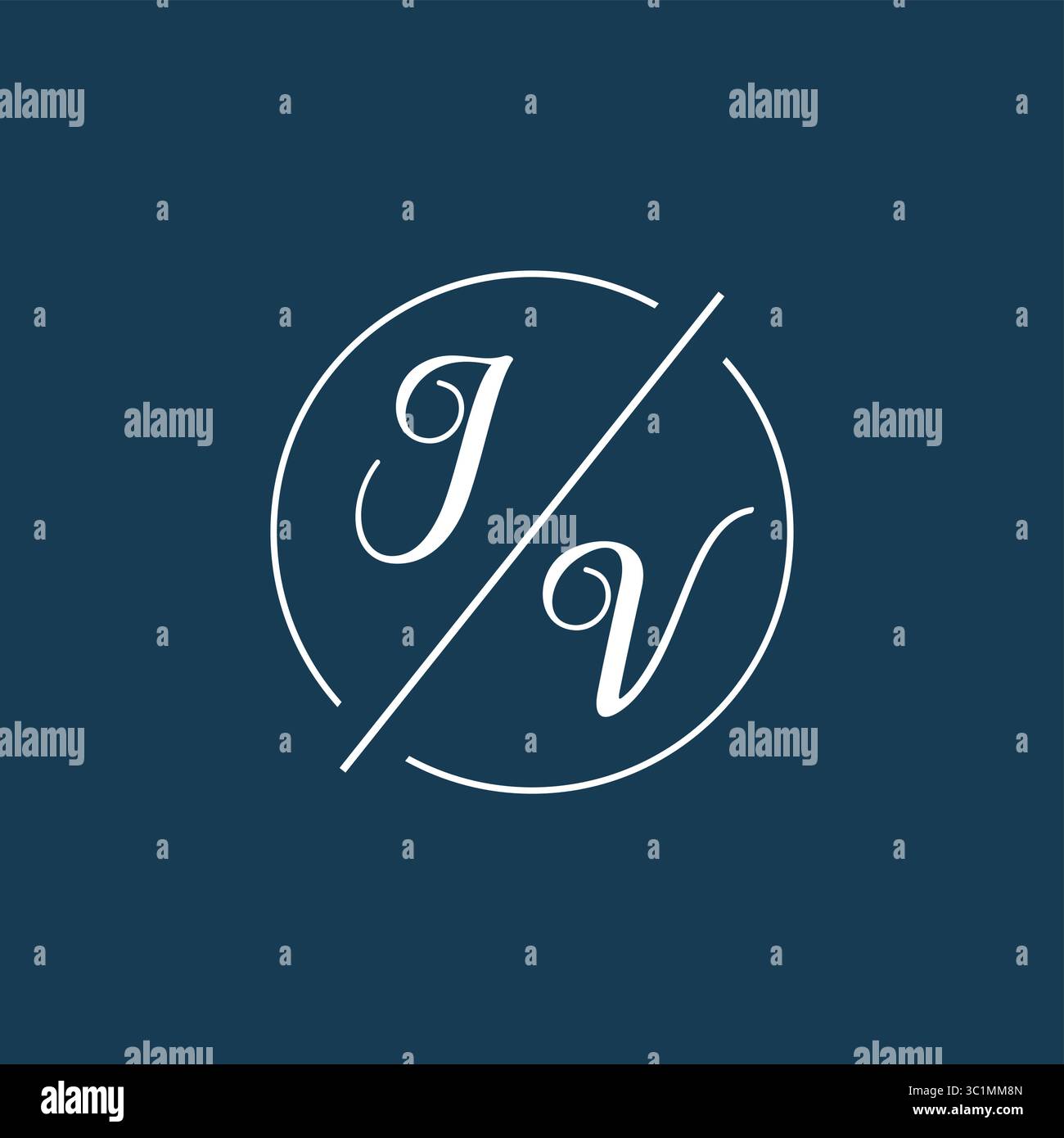 Initial Letter JV Logo Monogramm mit kreisförmiger Linie Stil Vektor Grafik Vektorgrafik Stock Vektor