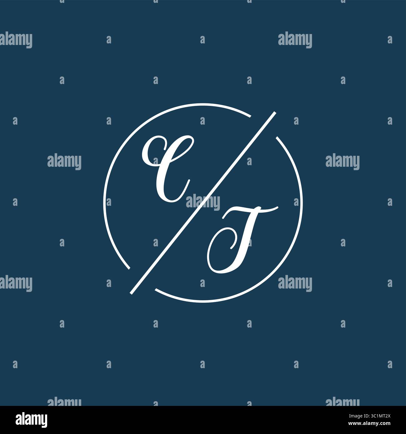 Initial Letter CT-Logo-Monogramm mit kreisförmiger Linienvektorgrafik Stock Vektor