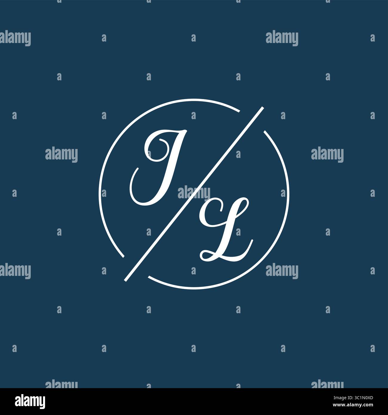 Initial Letter JL-Logo-Monogramm mit kreisförmiger Linienvektorgrafik Stock Vektor