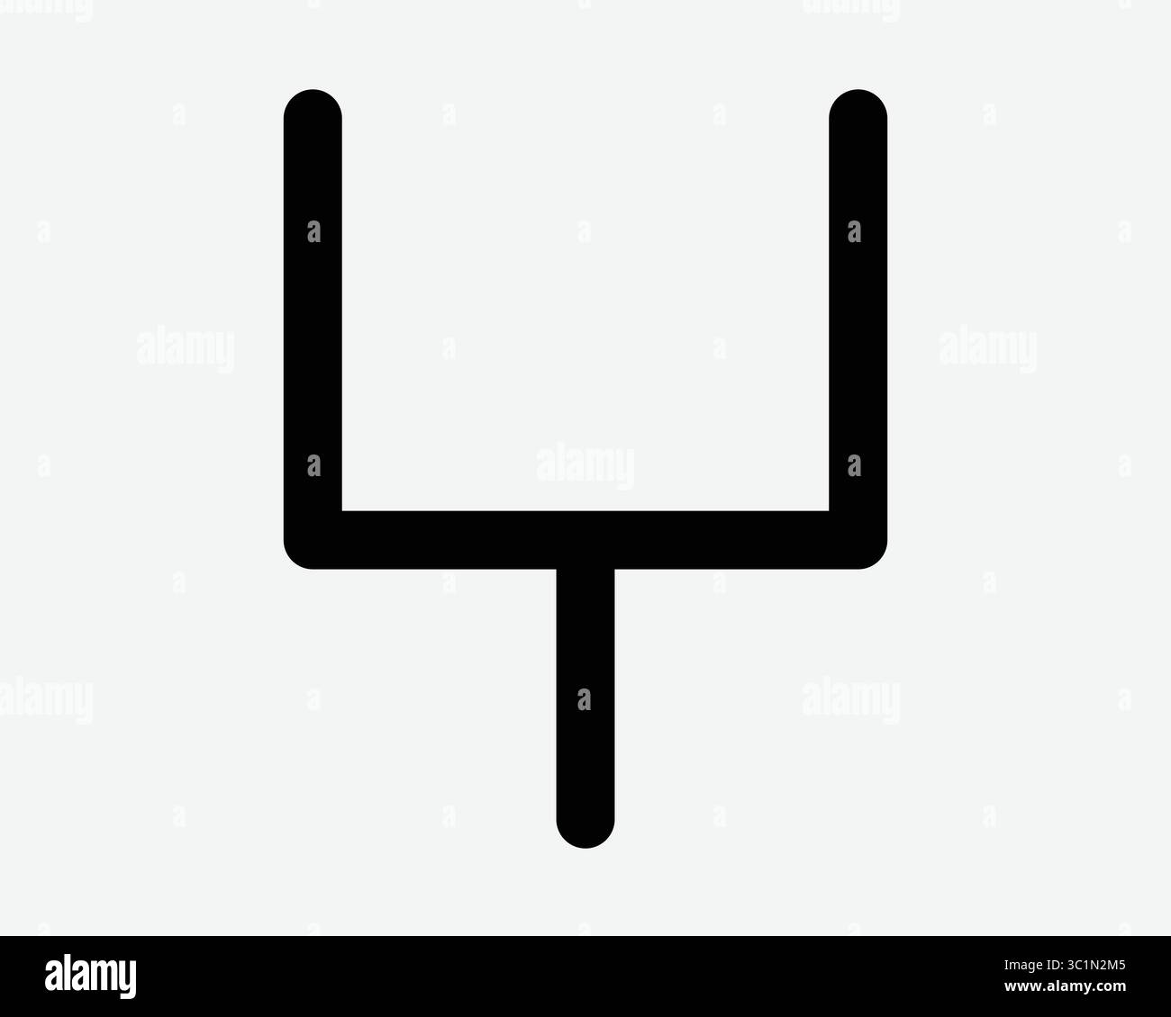 American Football Tor Torpfosten Linie Outline Sport Wettbewerb Spiel Ende Post Kick Score Form Rahmen Schwarz Weiß Vektor Symbol Grafik Artwor Stock Vektor
