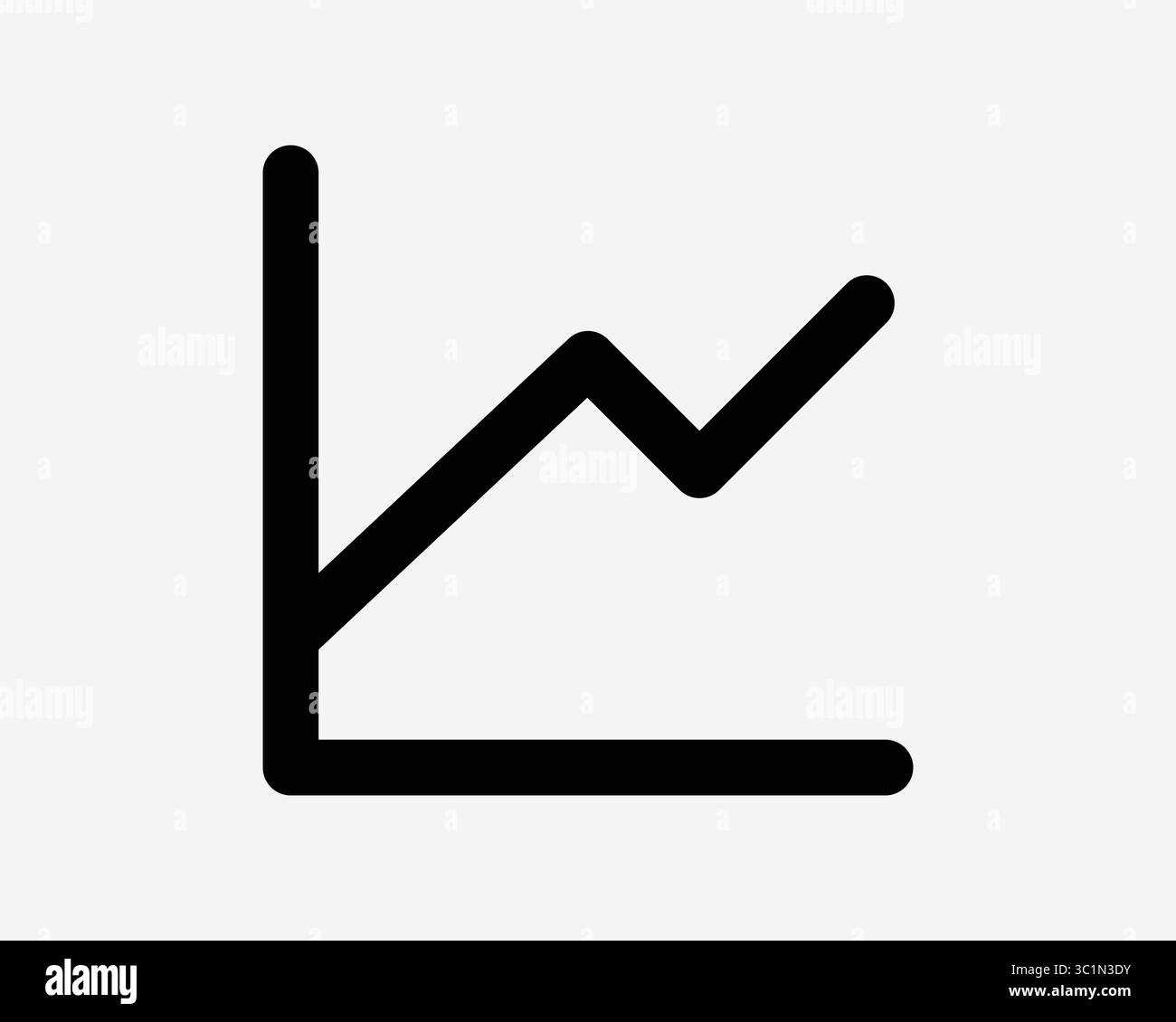 Aufwärtstrend Liniendiagramm Datenstatistik Aufwärts Verbessern Gliederung Diagramm Geschäftsentwicklung Steigender Schwarzweiß Vektorsymbol Zeichensymbol Grafik Pfeil Stock Vektor