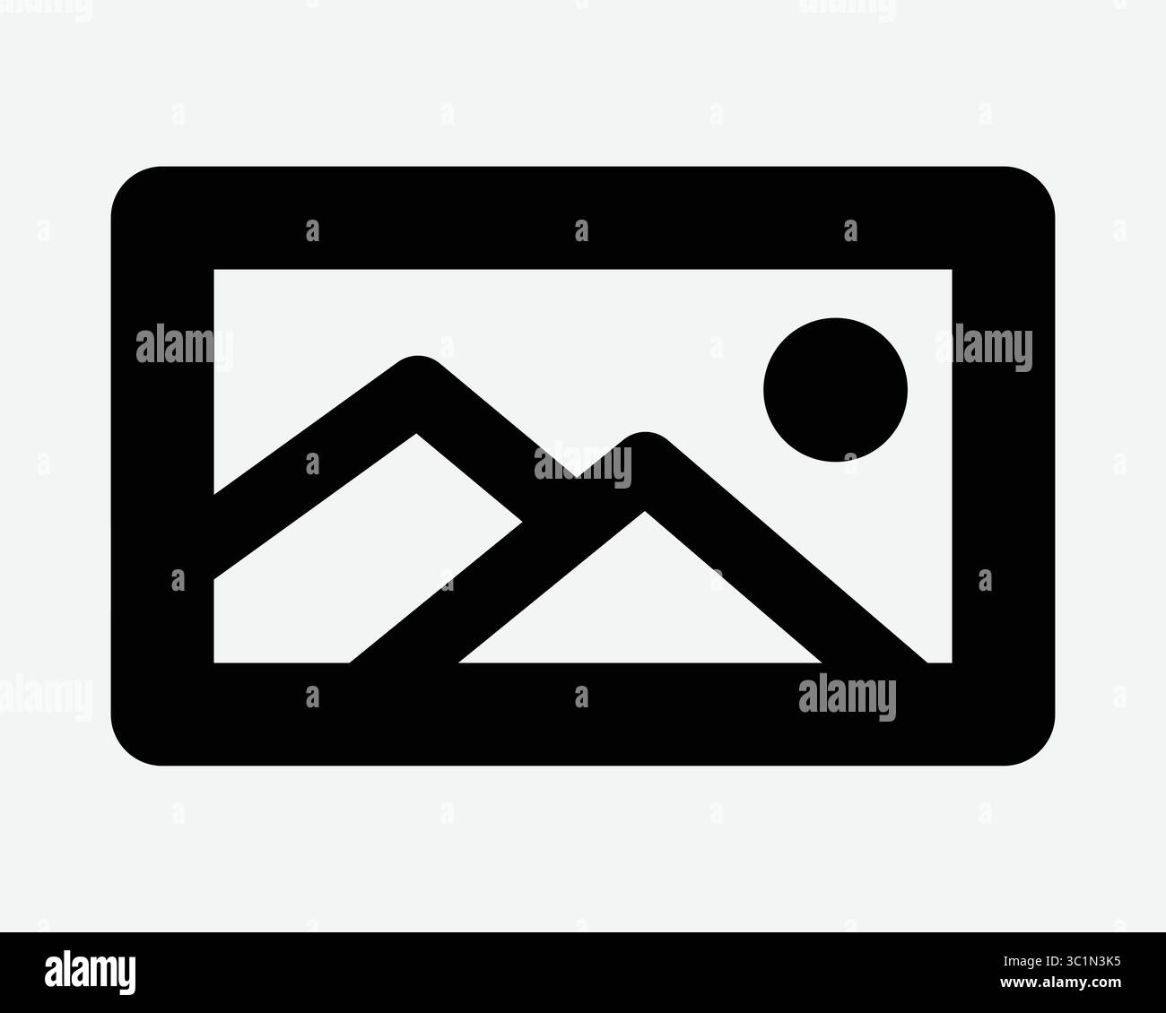 Foto Bild Landschaftsgalerie Bild Bilder Porträt Album Rahmen Kamera Kunst Miniaturansicht Social Media Symbol Zeichen Symbol Schwarz Weiß Illustration Grafik Stock Vektor