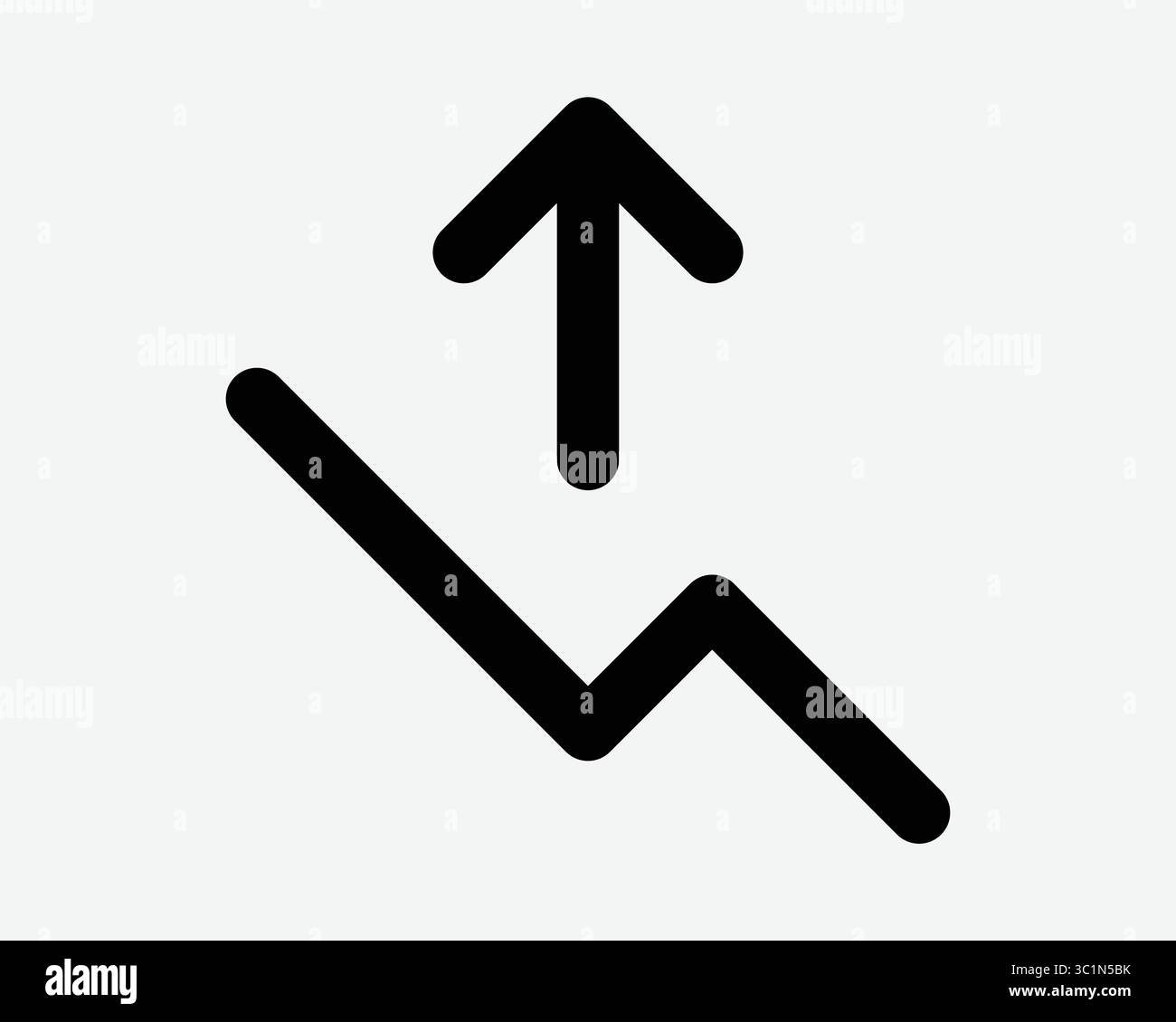 Aufwärtstrend Aufwärtstrend Liniendiagramm Aktienpreis Verkauf Gewinn Geschäftsmarkt Pfeil Verbesserung Schwarzweiß Illustration Grafik Grafik Bildmaterial Symbol Stock Vektor