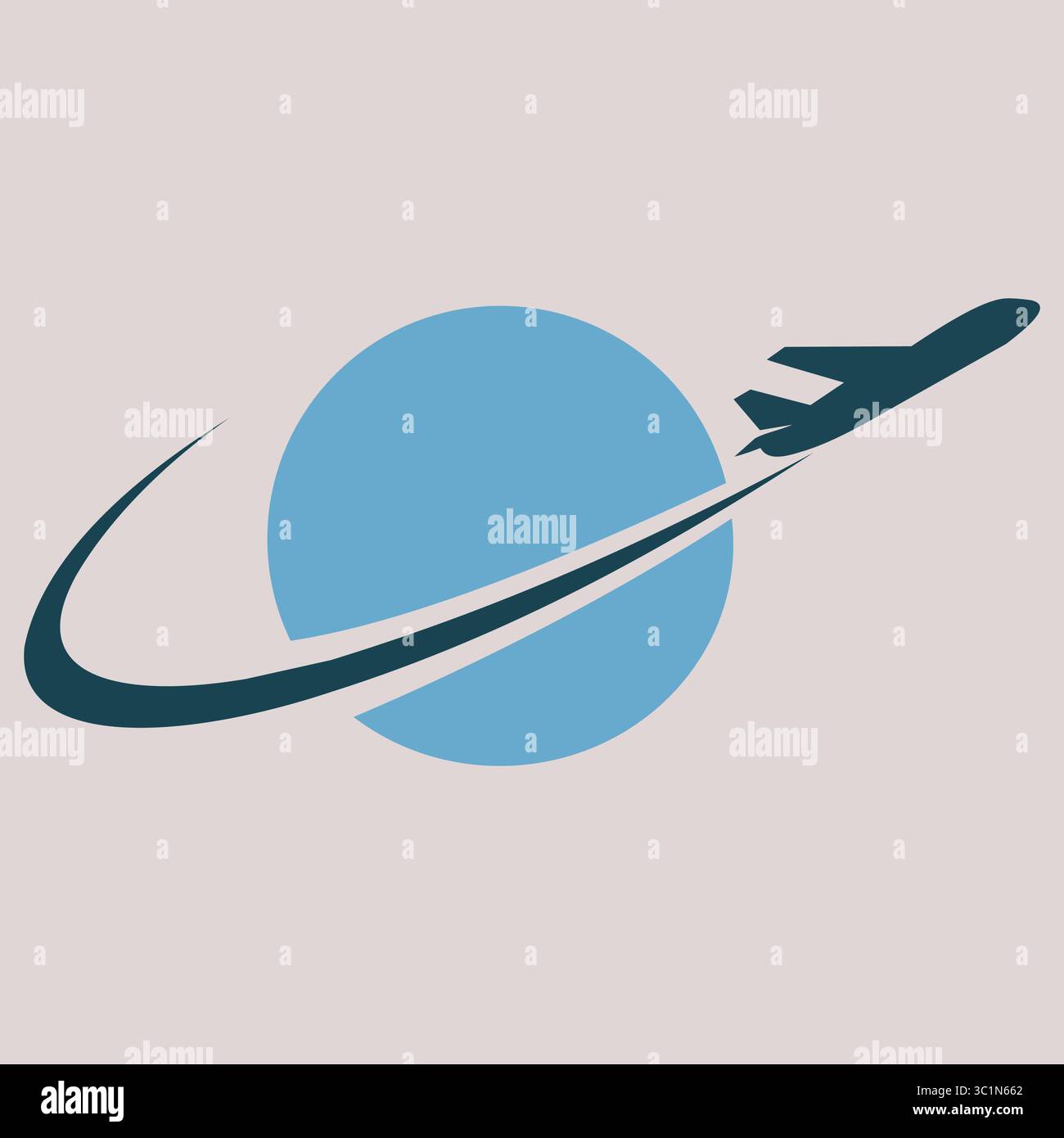 „Minimalistisches Flugzeug- und Globe-Design“ Stock Vektor