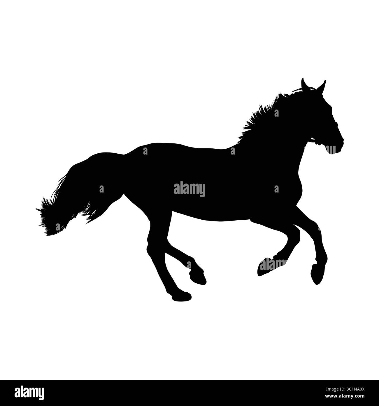 Silhouette der Vektorillustration des Galopping Horse Stock Vektor