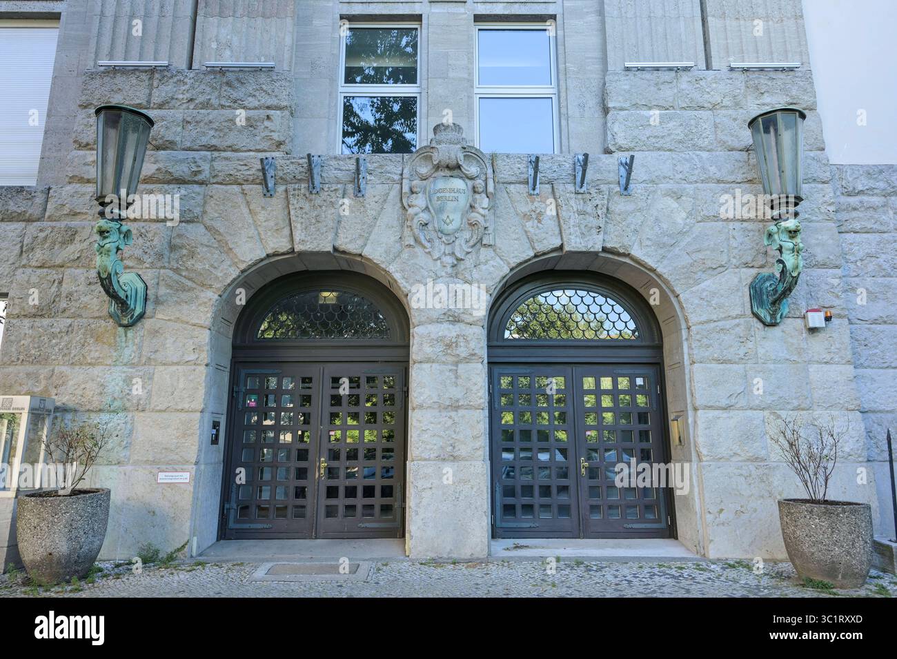 Logenhaus, Emser Straße, Wilmersdorf, Bezirk Charlottenburg-Wilmersdorf, Berlin, Deutschland *** Lodge House, Emser Straße, Wilmersdorf, Charlottenburg Wilmersdorf Bezirk, Berlin, Deutschland Stockfoto