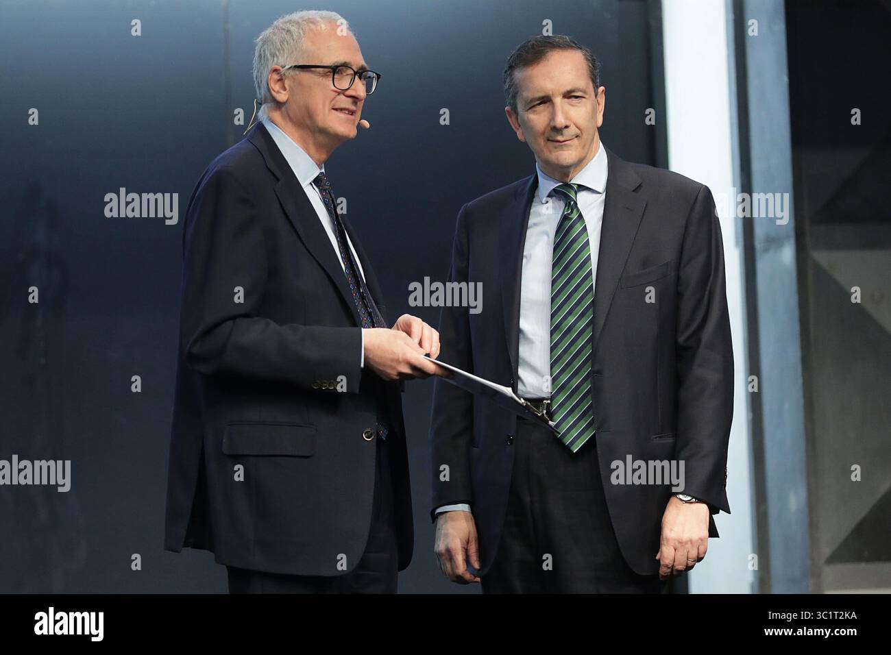 Daniele Manca, Luigi Gubitosi auf der Konferenz des Corriere della Sera, L'Economia. Das Italien, das die Zukunft generiert. Mailänder Börse, Mailand, Italien, 15. März 2019, (Bild: © Canio Romaniello/Soevermedia via ZUMA Press) Stockfoto