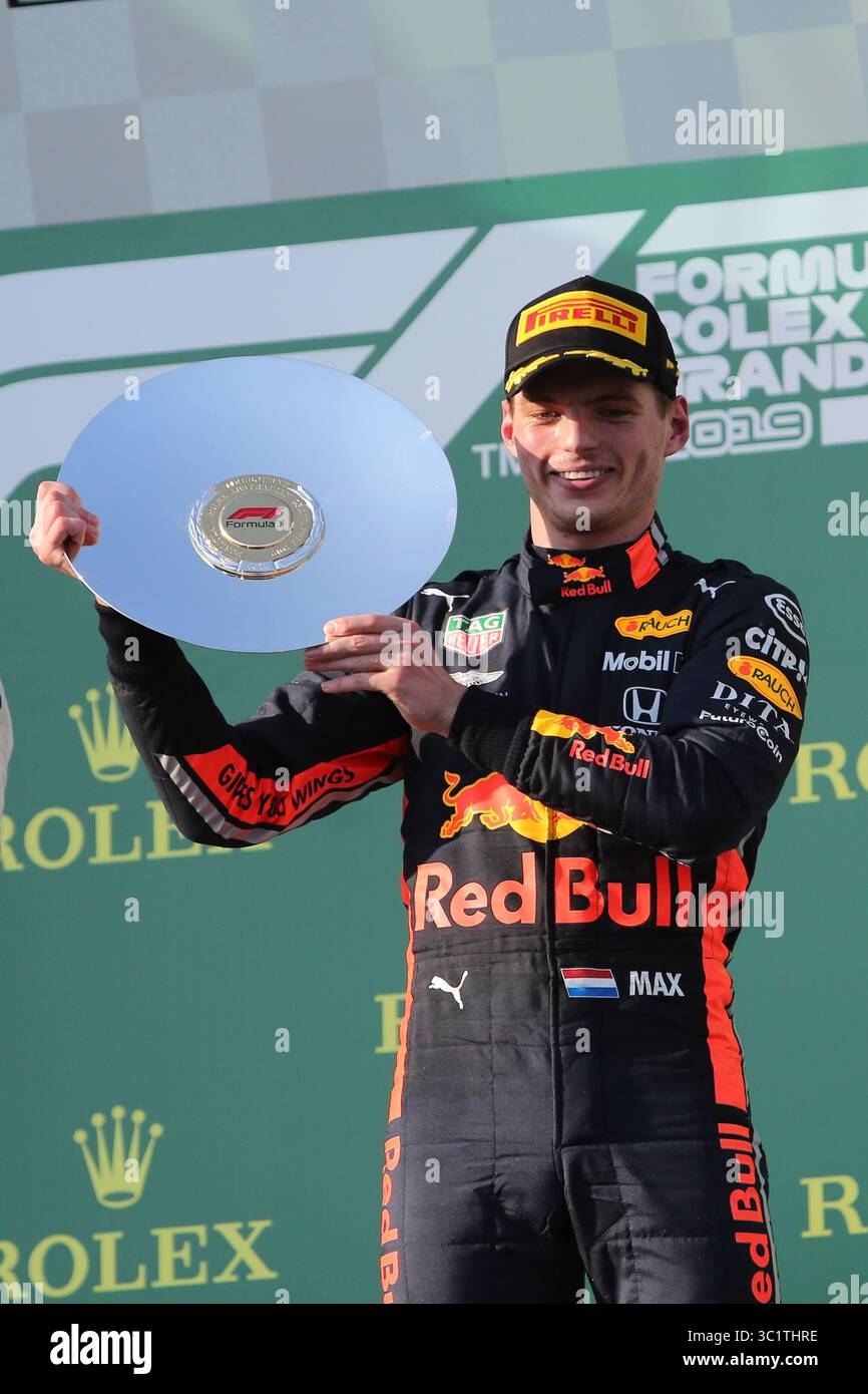 17. März 2019 – MAX VERSTAPPEN feiert auf dem Podium, nachdem er am 17. März 2019 2019 in Melbourne, Australien den 3. Platz des Formel 1 Grand Prix von Australien belegte (Foto: © Christopher Khoury/Australian Press Agency via ZUMA Wire) Stockfoto