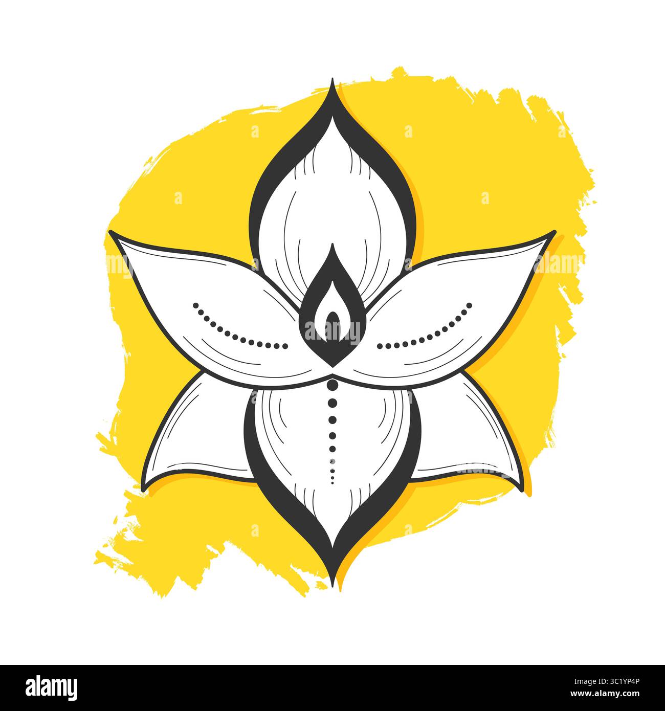 Handgezeichnete Lotuswasserlilienblume. Vektorabbildung Stock Vektor