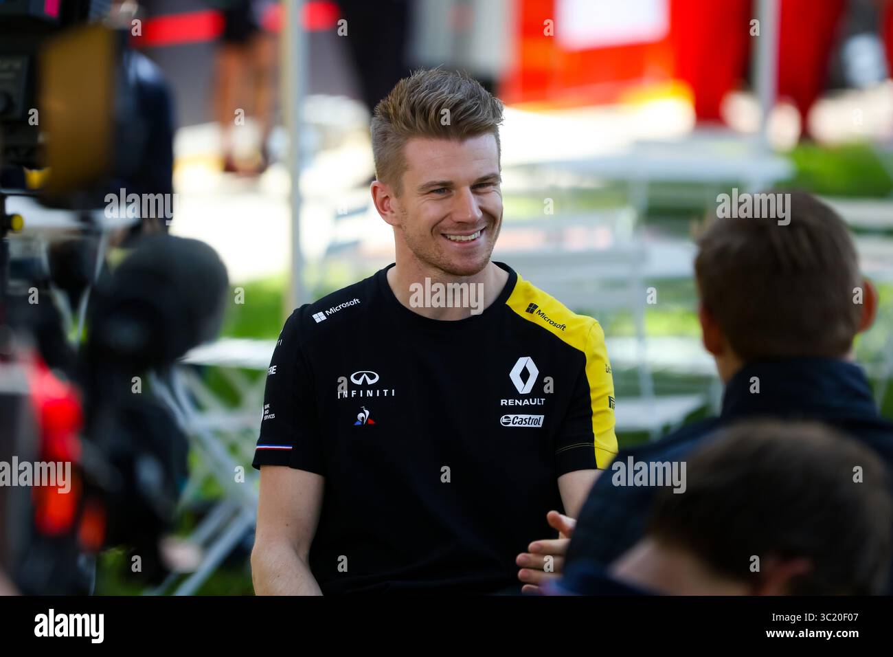 14. März 2019 – MELBOURNE, AUSTRALIEN – 14. MÄRZ: Interview mit Nico HÃ¼lkenberg von Renault Sport F1 Team.being am 1. Tag der Formel 1 Australian Gran 2019 (Foto: © Chris Putnam/ZUMA Wire) Stockfoto