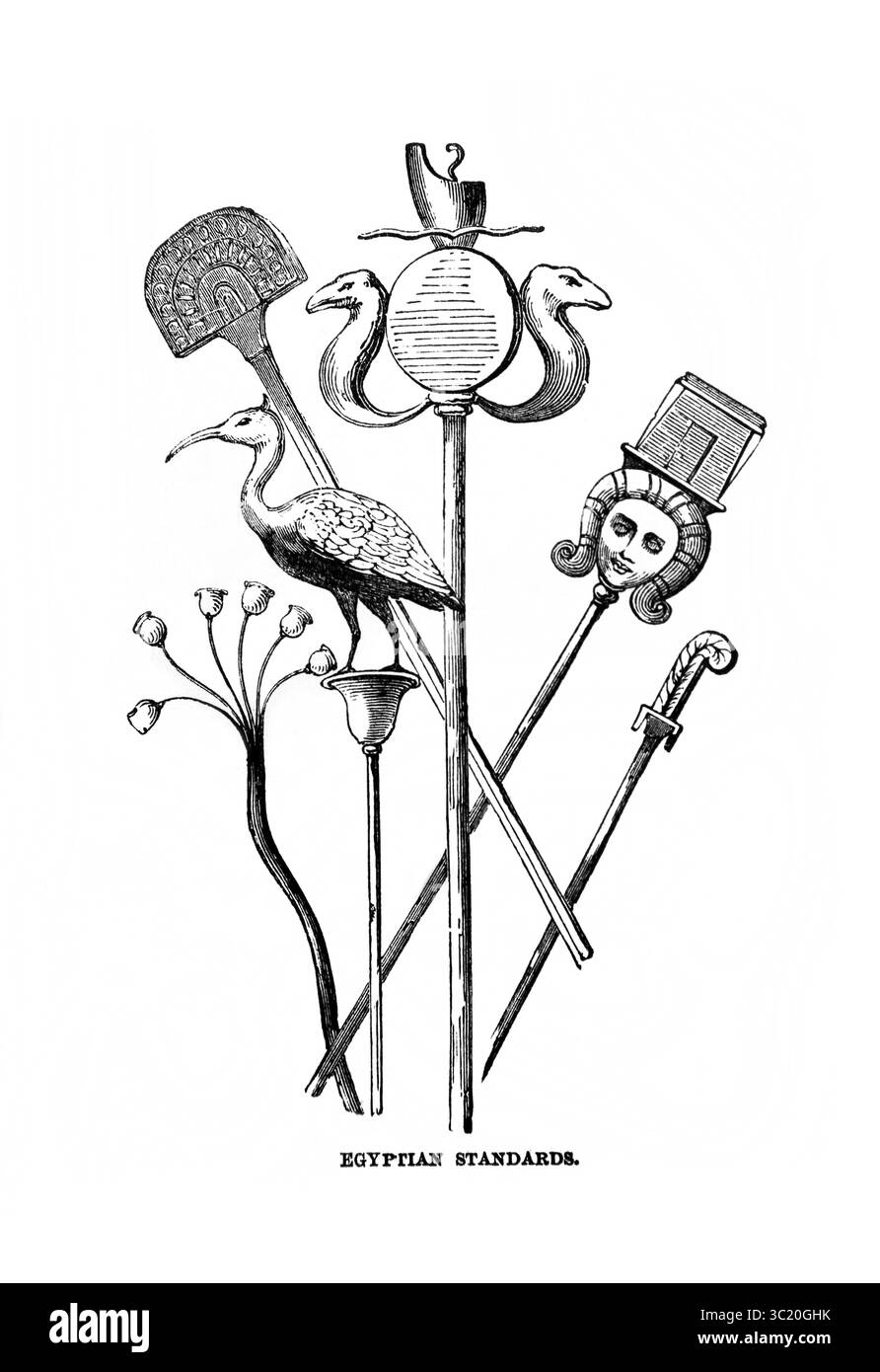 Antike ägyptische Standards aus dem Antiken 19. Jahrhundert die Bibel enthält das Alte und das neue Testament mit Erläuterungen, Referenzen und einem Con Stockfoto