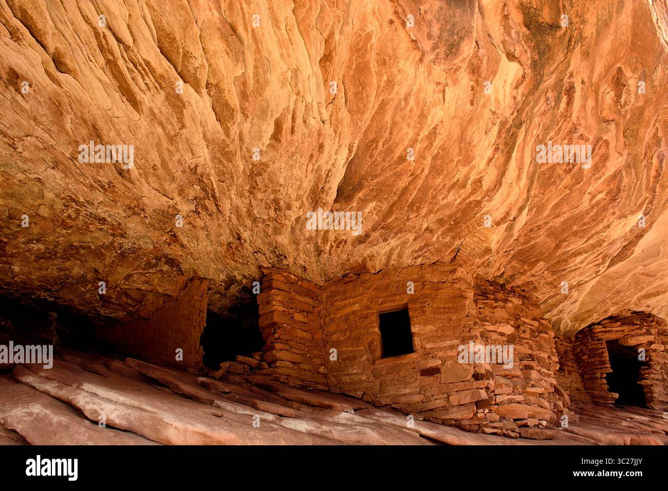 Haus auf der Feuerruine, Utah USA Stockfoto
