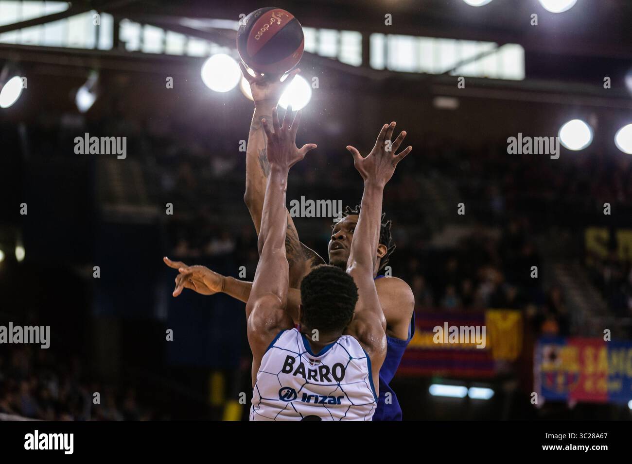19. Mai 2019 - Barcelona, Barcelona, Spanien - Kevin Seraphin, Platz 1 des FC Barcelona Lassa beim Liga Endesa Spiel zwischen FC Barcelona Lassa und Delteco GBC im Palau Blaugrana in Barcelona. Mai 2019. (Kreditbild: © AFP7 via ZUMA Wire) Stockfoto