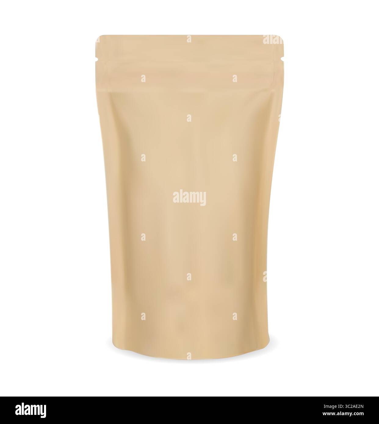 Leere Vorlage für Papierverpackung. Basteltasche, Snack-Reißverschlusstasche. Tee Verpackung, gesunde Snack Produkt Werbung. Recycling-Kartonverpackung, Gewürzkleie Stock Vektor