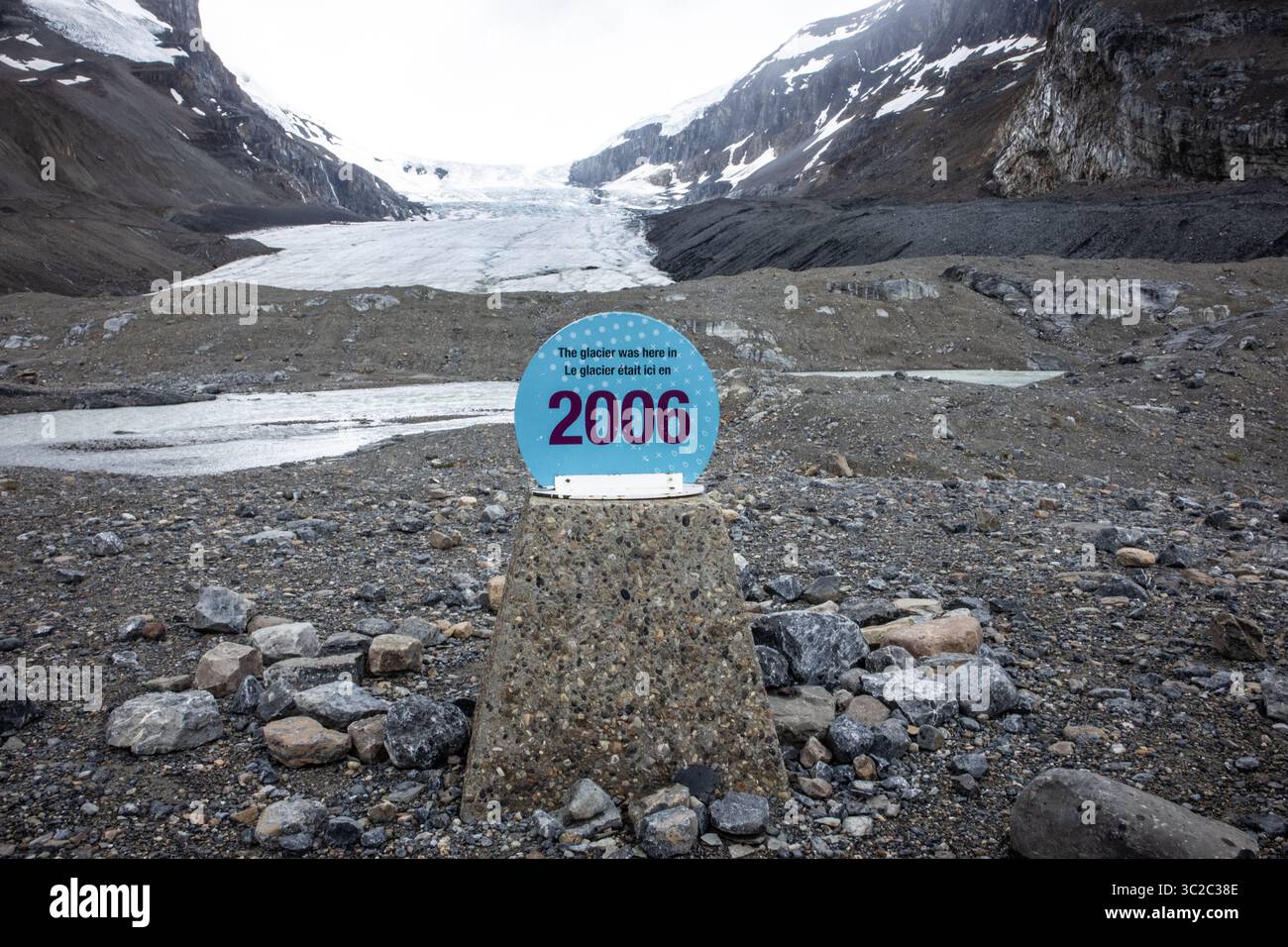 Athabasca-Gletscher in den Kanadischen Rocky Mountains Stockfoto
