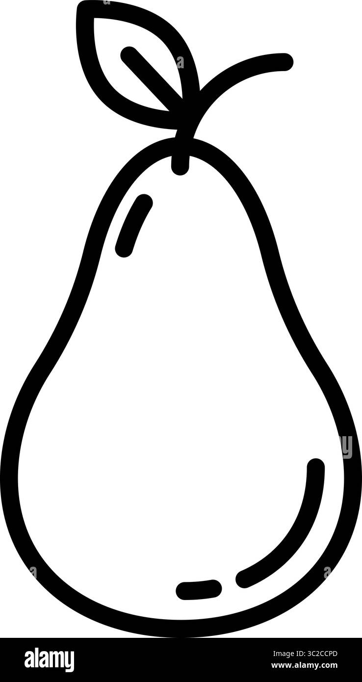 Birnenfrucht Linie Symbol Vektor mit editierbarer Kontur Stock Vektor
