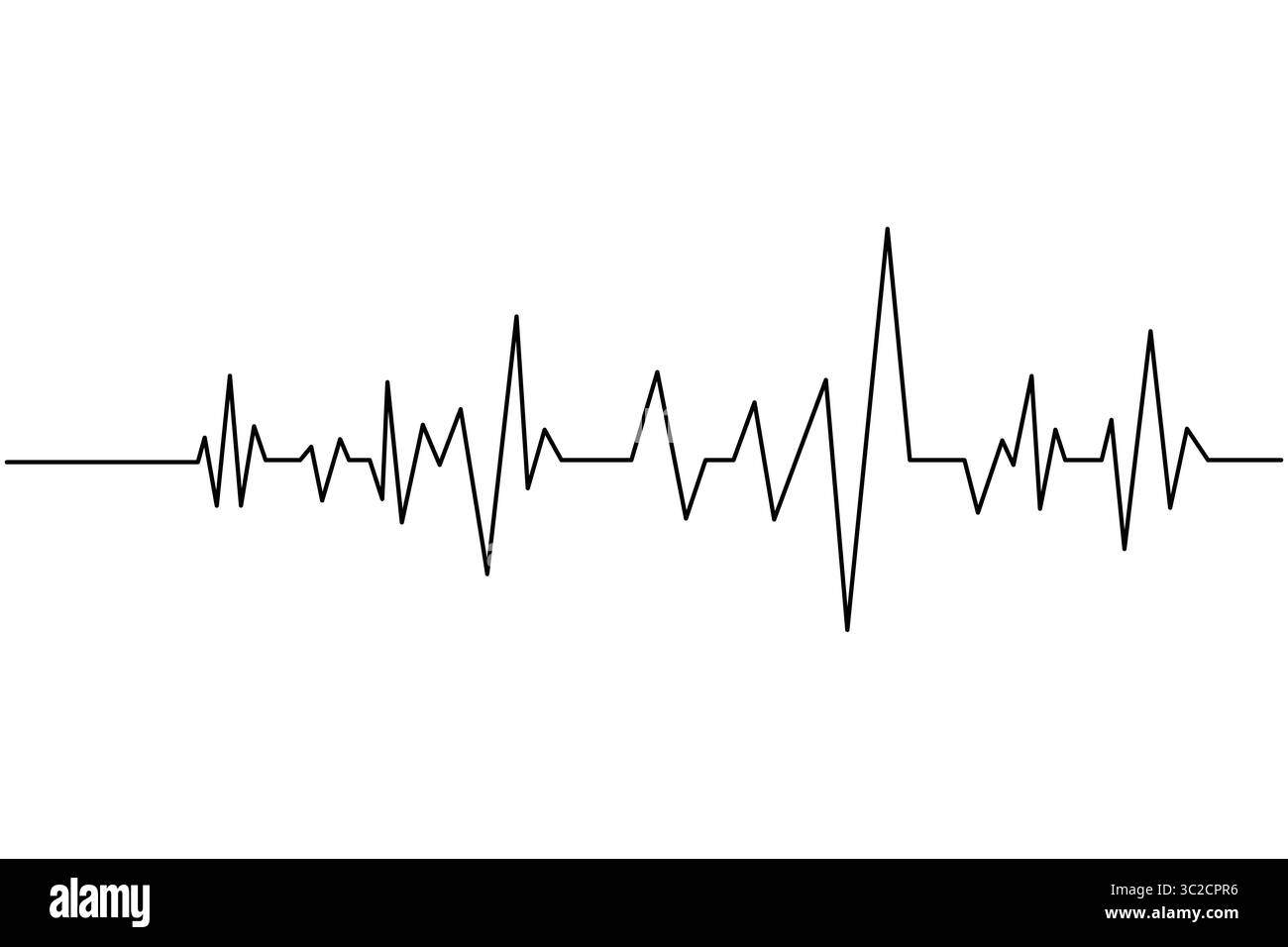 Herzschlag mit durchgehendem Herz eine Linie Zeichnung auf weißem Hintergrund isolieren Sie die Vektorgrafik der Umrisslinie Stock Vektor