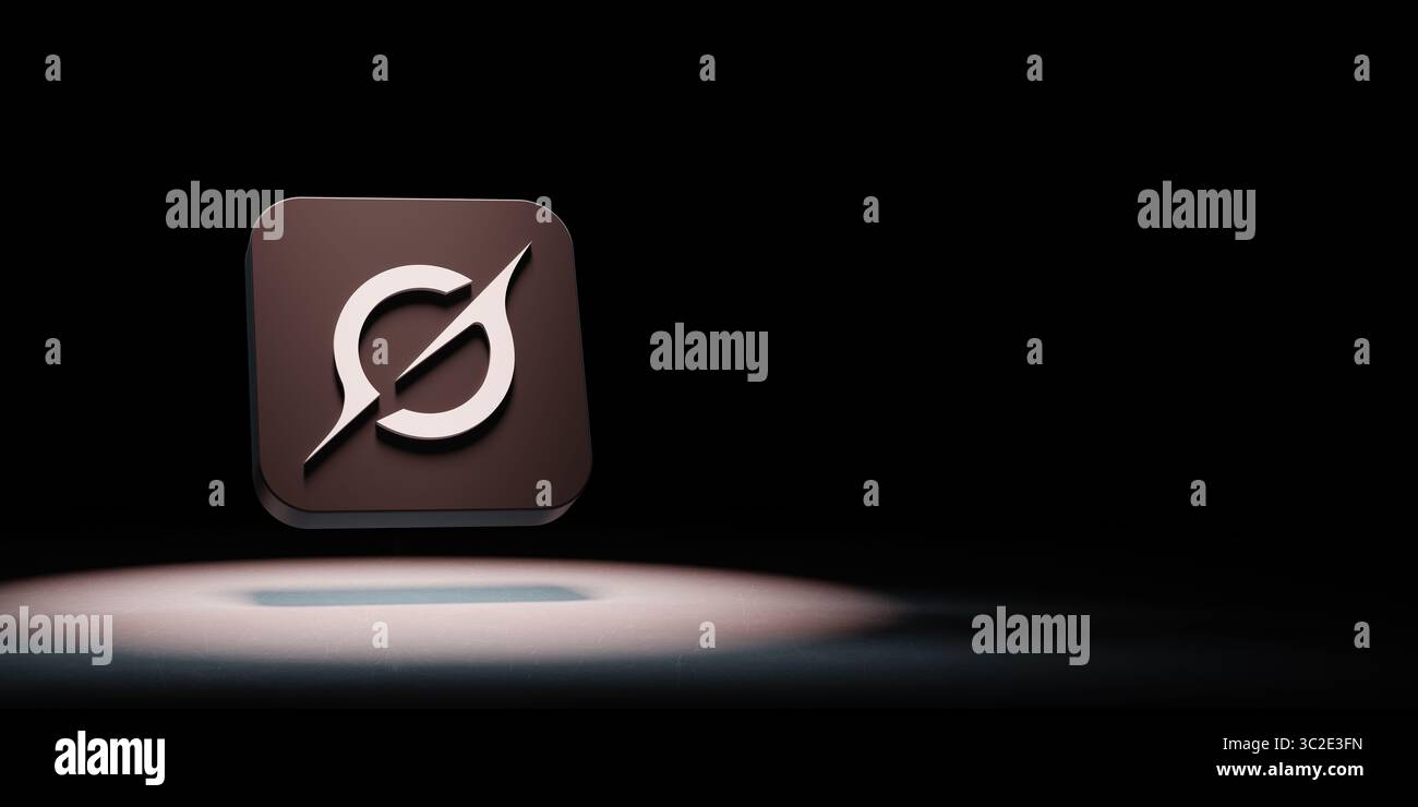Das Symbol der grok App wird auf schwarzem Hintergrund beleuchtet Stockfoto