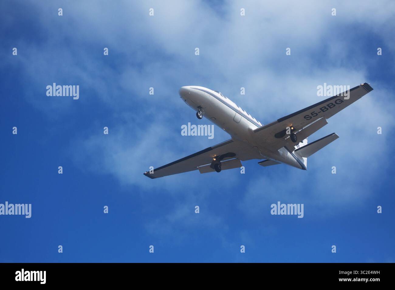 Privatjet Cessna Citation CJ2 landet am Flughafen Lanzarote Stockfoto