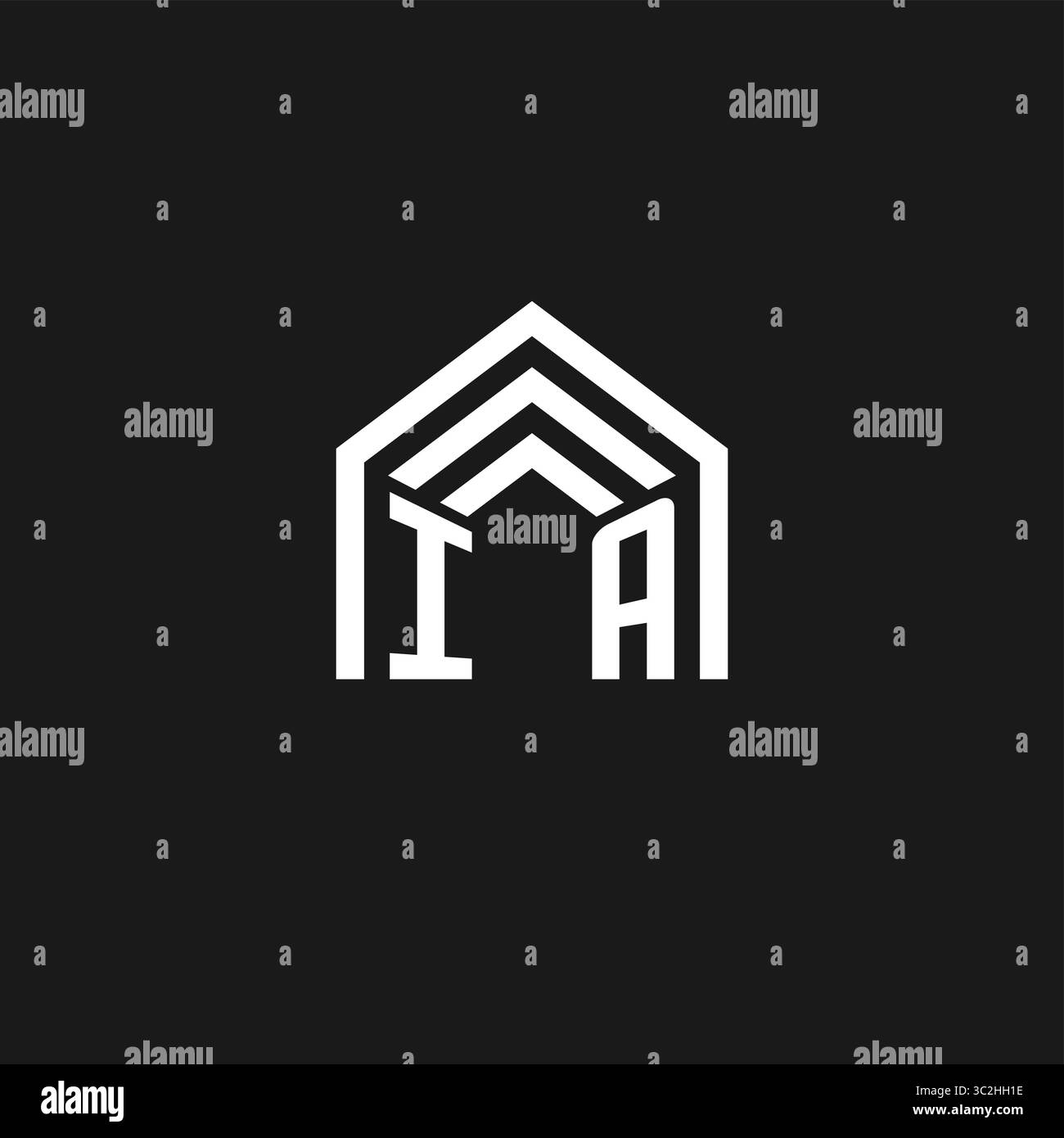Buchstabe IA Haus Dachform Logo kreative Immobilien Monogramm Logo Stil Vektor Grafik Stock Vektor