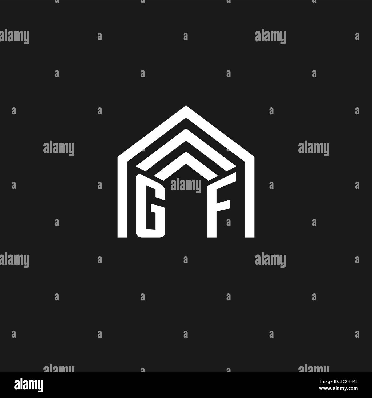 Buchstabe GF Haus Dachform Logo kreative Immobilien Monogramm Logo Stil Vektorgrafik Stock Vektor