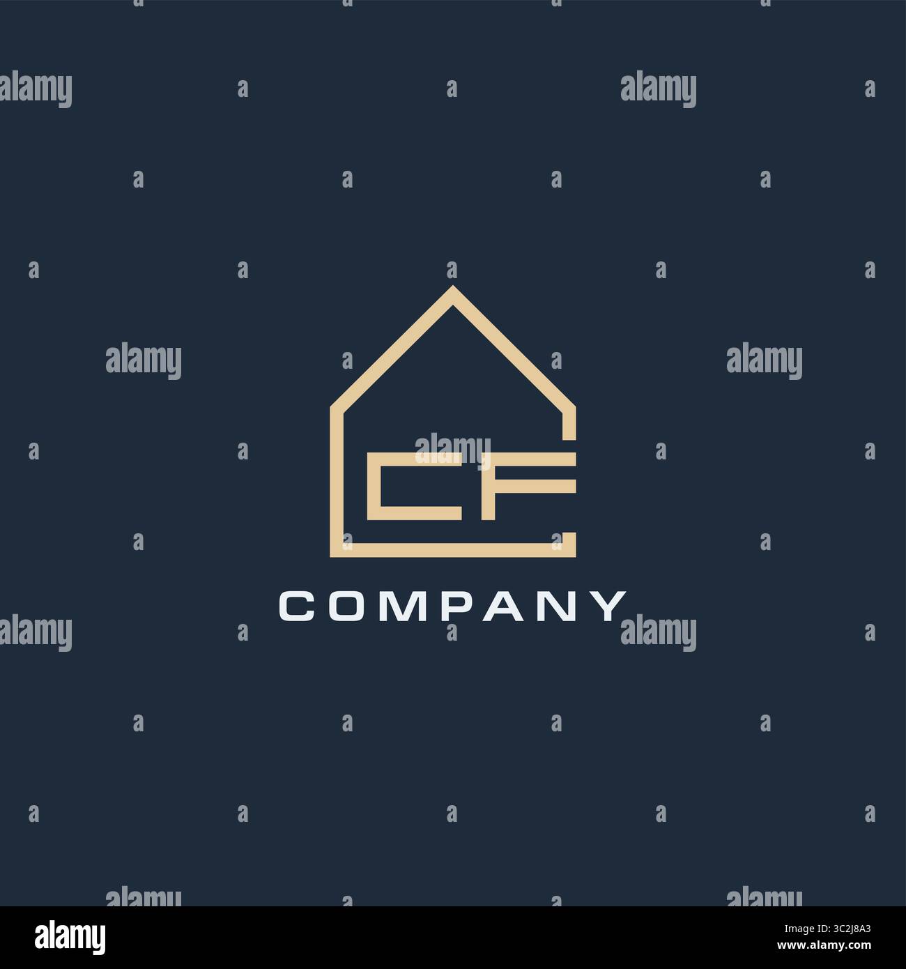 Anfangsbuchstabe CF Immobilienlogo mit einfachen Dachstil Design Ideen Vektor Grafik Vektor Grafik Vektor Grafik Stock Vektor