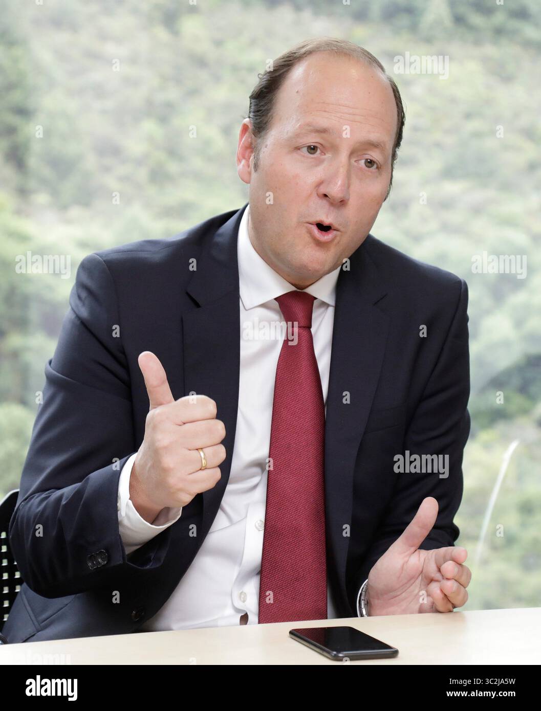 19. Juni 2019 - Bogota, Kolumbien junio 18 de 2019.Hernando Osorio, vicepresidente de bancaminorista del banco Itau. Credito: CEET Fotografo: HECTOR FABIO ZAMORA (Kreditbild: © El Tiempo/GDA via ZUMA Wire) Stockfoto