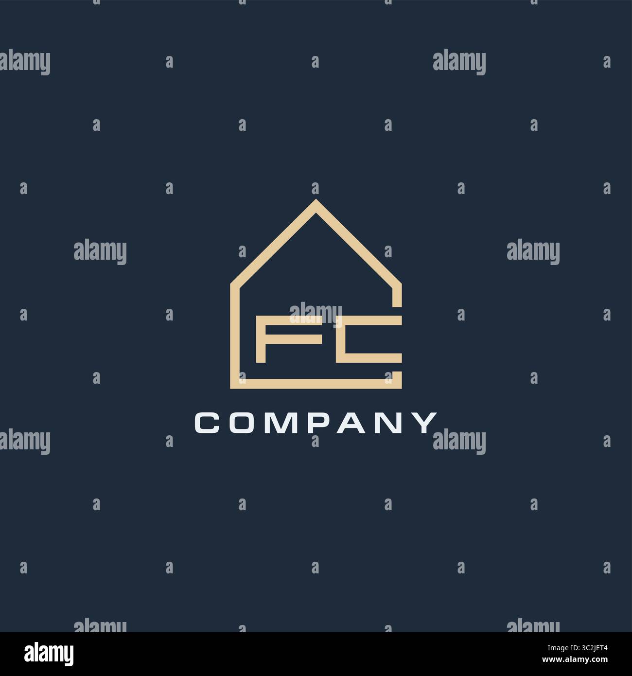 Initial Letter FC Real Estate Logo mit einfachen Dach Stil Design Ideen Vektor Grafik Vektor Grafik Vektor Grafik Stock Vektor