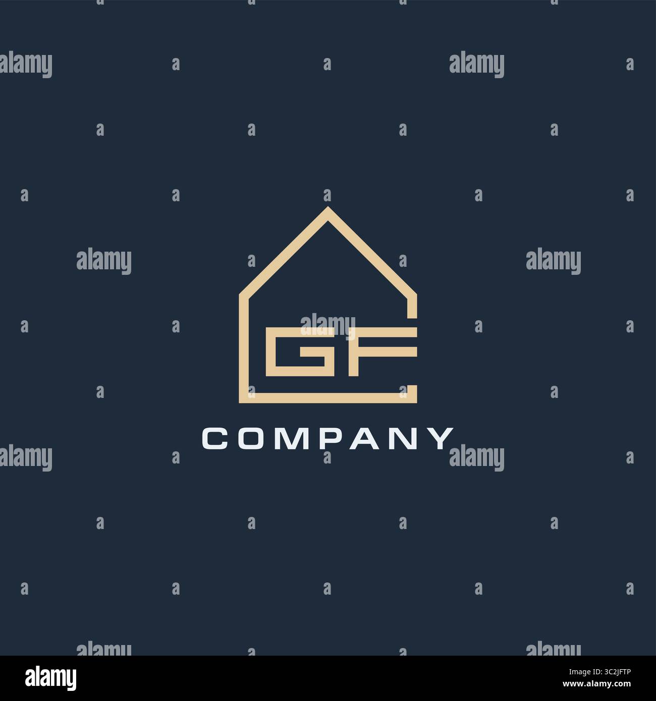 Anfangsbuchstabe GF Immobilienlogo mit einfacher Dachstil Design Ideen Vektor Grafik Vektor Grafik Vektor Grafik Stock Vektor