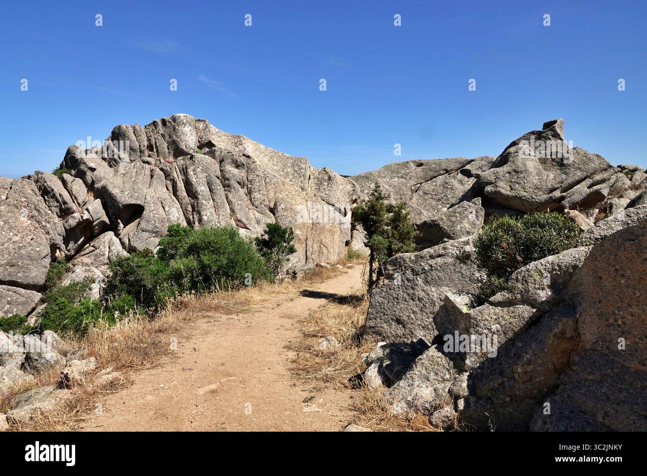 Rosa Granitfelsen in der Nähe von Palau, Gallura, Costa Smeralda, Sardinien, Italien Stockfoto