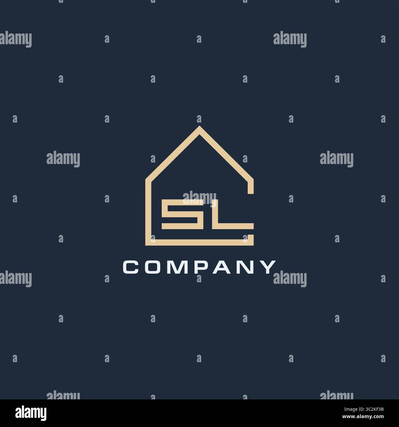 Initial Letter SL Immobilienlogo mit einfachen Dach Stil Design Ideen Vektor Grafik Vektor Grafik Vektor Grafik Stock Vektor