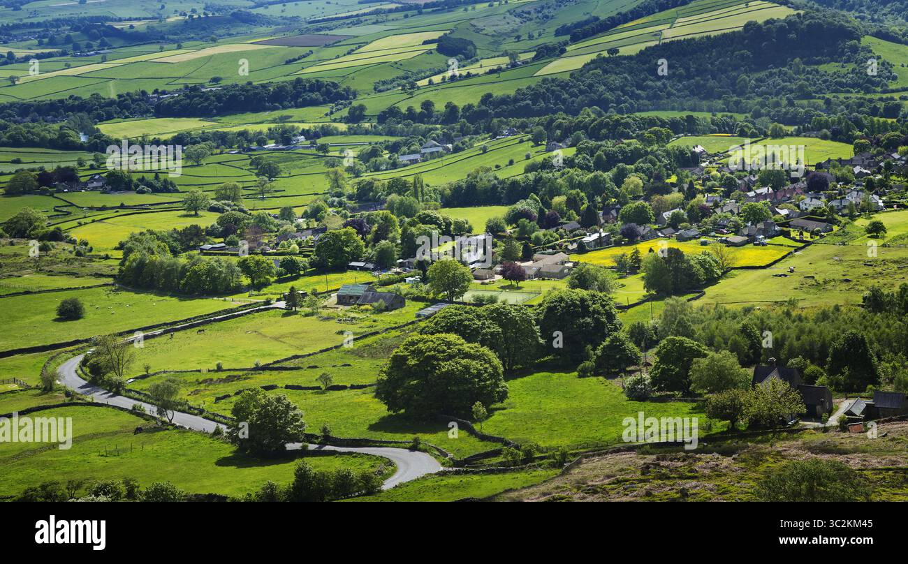 Blick auf die Landschaft von Derbyshire Stockfoto