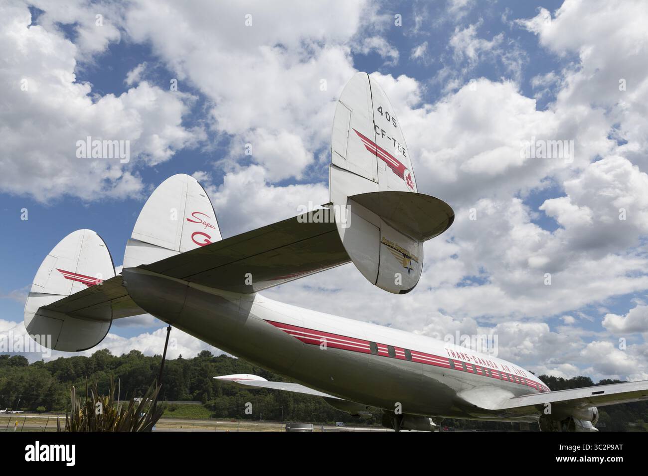 18. Juli 2019 - Tukwila, Washington, USA - Lockheed 1049G Super Constellation „Super G“ am 18. Juli 2019 im Museum of Flight in Seattle, Washington. Diese Konstellation (CF-TGE) wurde 1954 in Betrieb genommen und endete 1965. (Foto: © Paul Christian Gordon/ZUMA Wire) Stockfoto