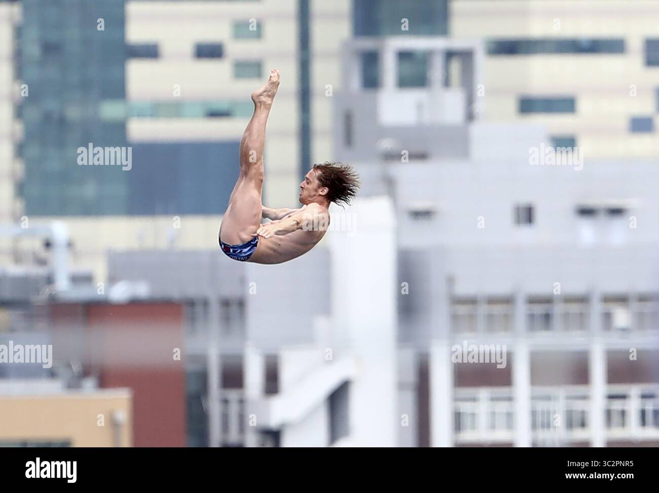 24. Juli 2019 - Gwangju, SÜDKOREA - 24. Juli 2019 - Gwangju, Südkorea - JAGD AUF Gary von England während einer 18. Weltmeisterschaft 2019 Gwangju Men's High Dive an der Chosun University in Gwangju, Südkorea. (Foto: © Gwangju2019 Organisationskomitee via ZUMA Wire) Stockfoto