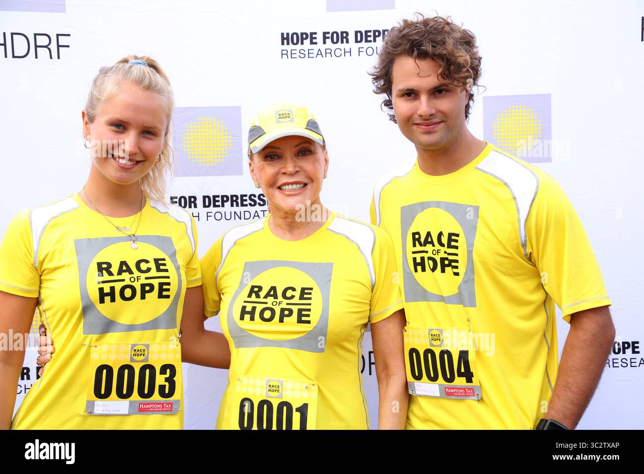 4. August 2019, New York, New York, USA: SAILOR BRINKLEY COOK, ARTHUR DUNHAM, AUDREY GRUSS, JACK BRINKLEY COOK at the Race of Hope and 5K Run, .The Southampton Cultural Center, .Southampton, New York.4. August 2019.Fotos von , Photos Inc. (Kreditbild: © Sonia Moskowitz/Globe Photos via ZUMA Wire) Stockfoto