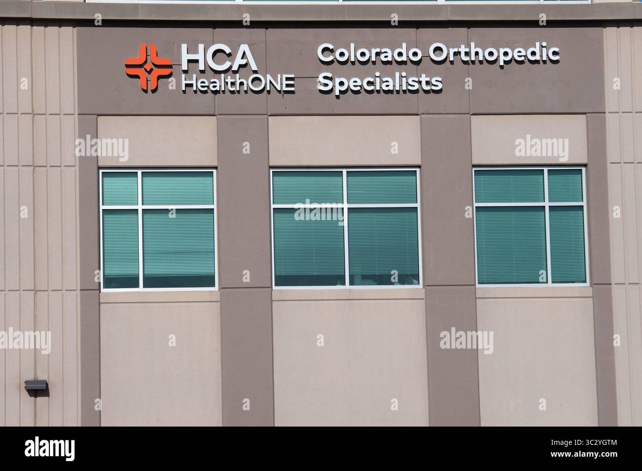 HCA Health One, Colorado Orthopedic Specialists, Bürogebäude im UC Health Care Medical Campus, North Colorado Springs, Colorado Stockfoto
