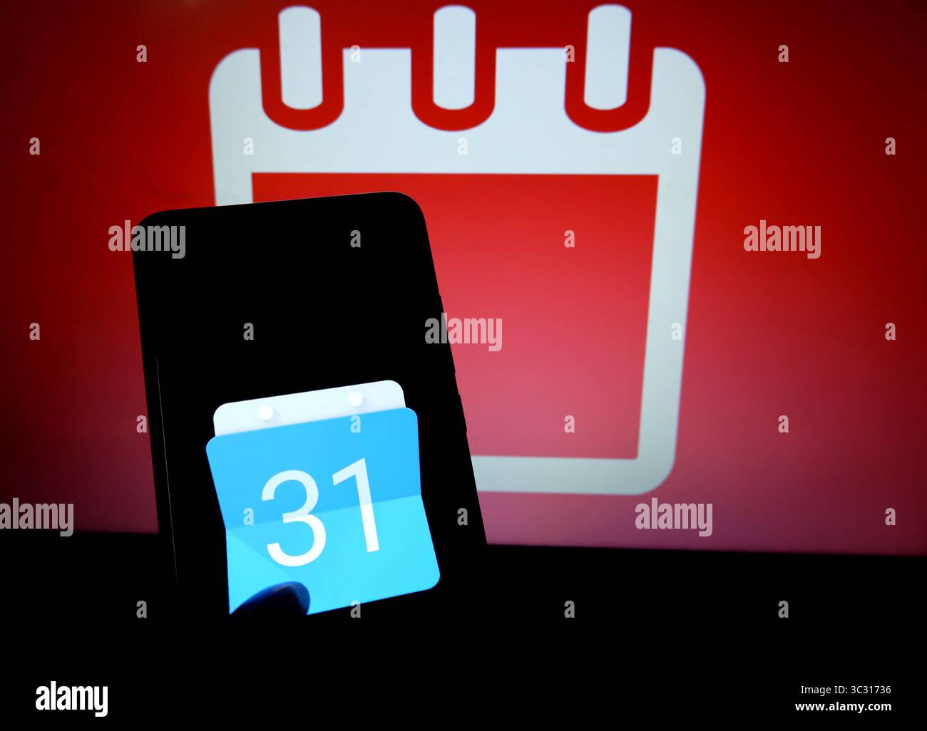 30. August 2019, Indien: In dieser Fotoabbildung wird ein Mobile Google Kalender Logo auf einem Smartphone angezeigt. (Kreditbild: © Avishek das/SOPA Images via ZUMA Wire) Stockfoto