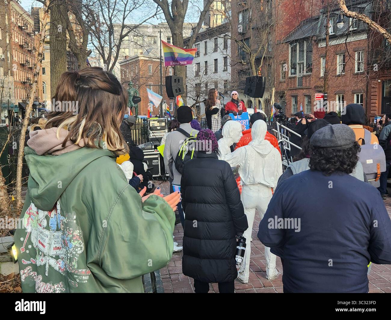 Demonstration im Steinwall greenwich Village New york Stockfoto