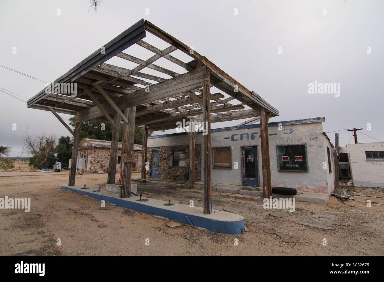 Verlassene Tankstelle Route 66 kalifornien Stockfoto