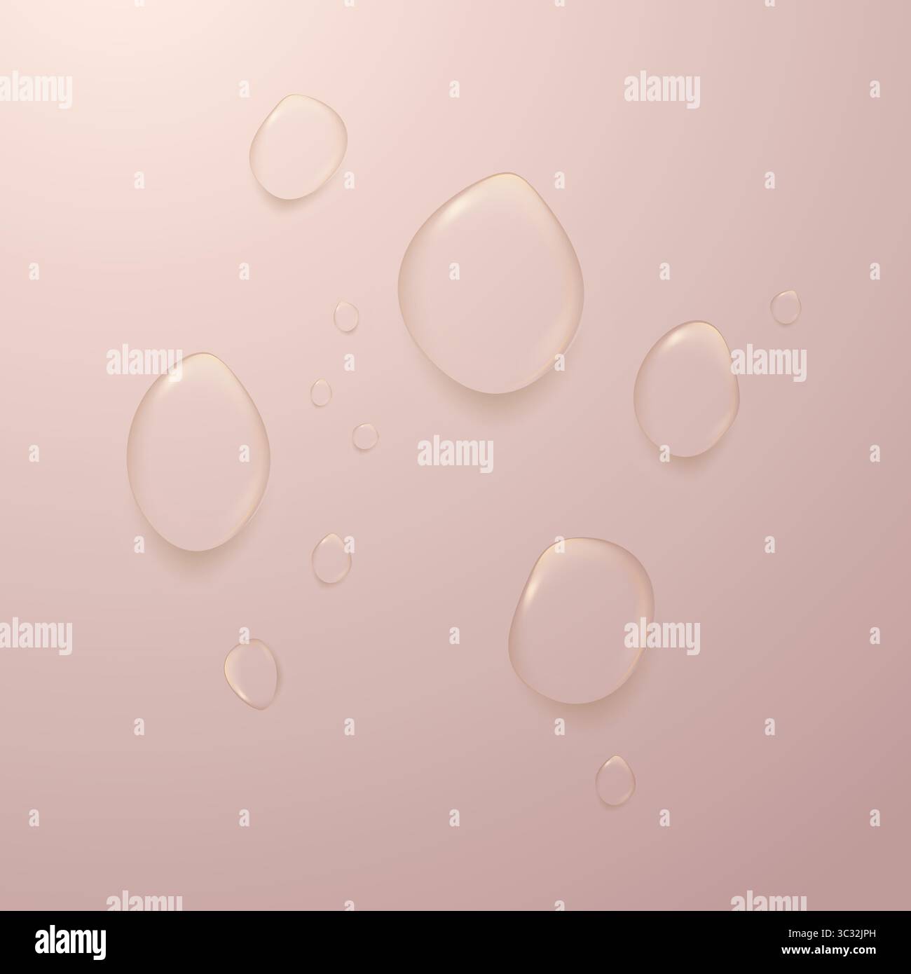 Zarter Pastellhintergrund mit weichen Wassertropfen. Geeignet für Kosmetikwerbung, Wellness-Branding oder Clean Skincare-Konzepte. Stock Vektor