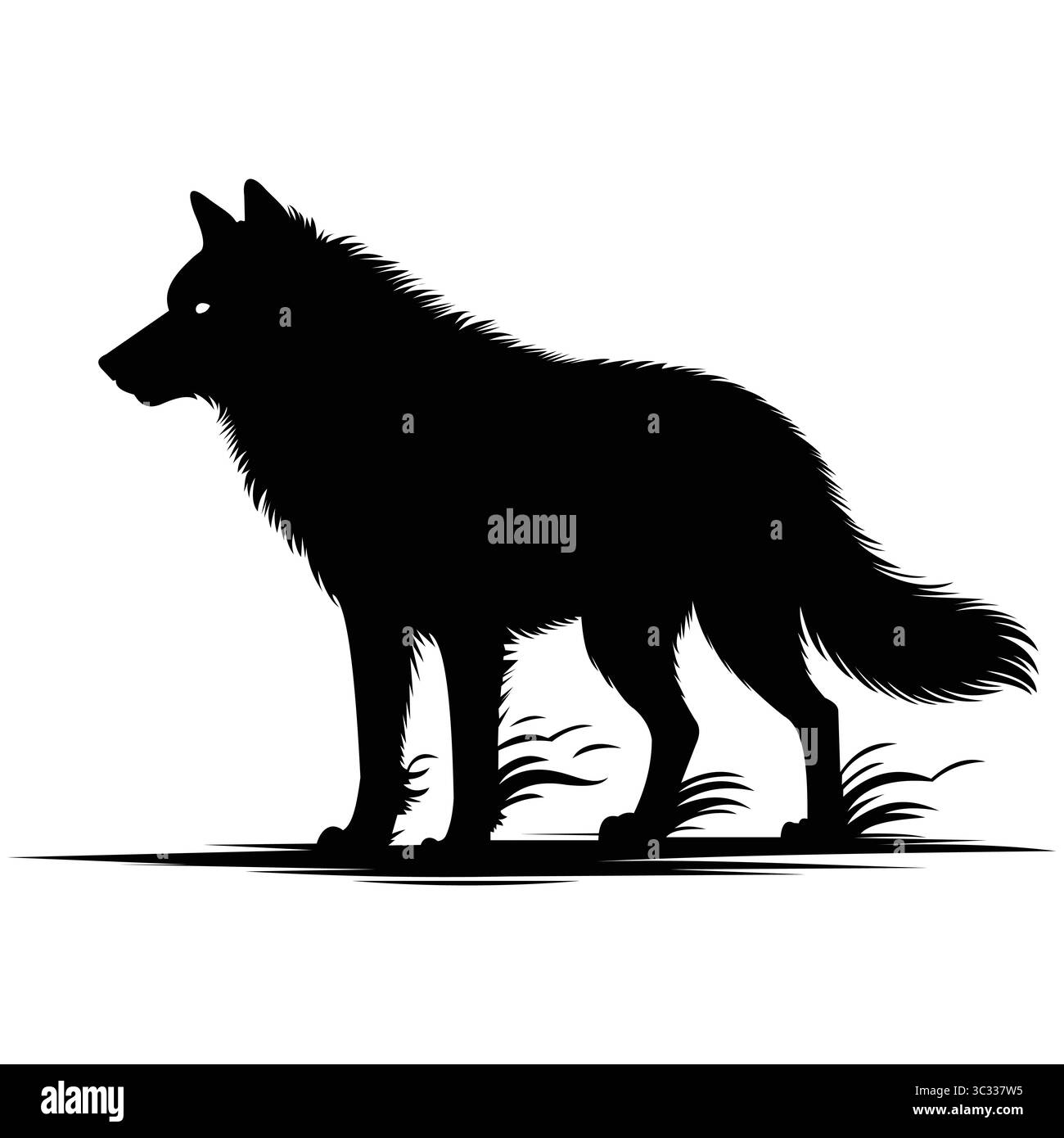 „Silhouette eines Wolfs in der Natur“ Stock Vektor