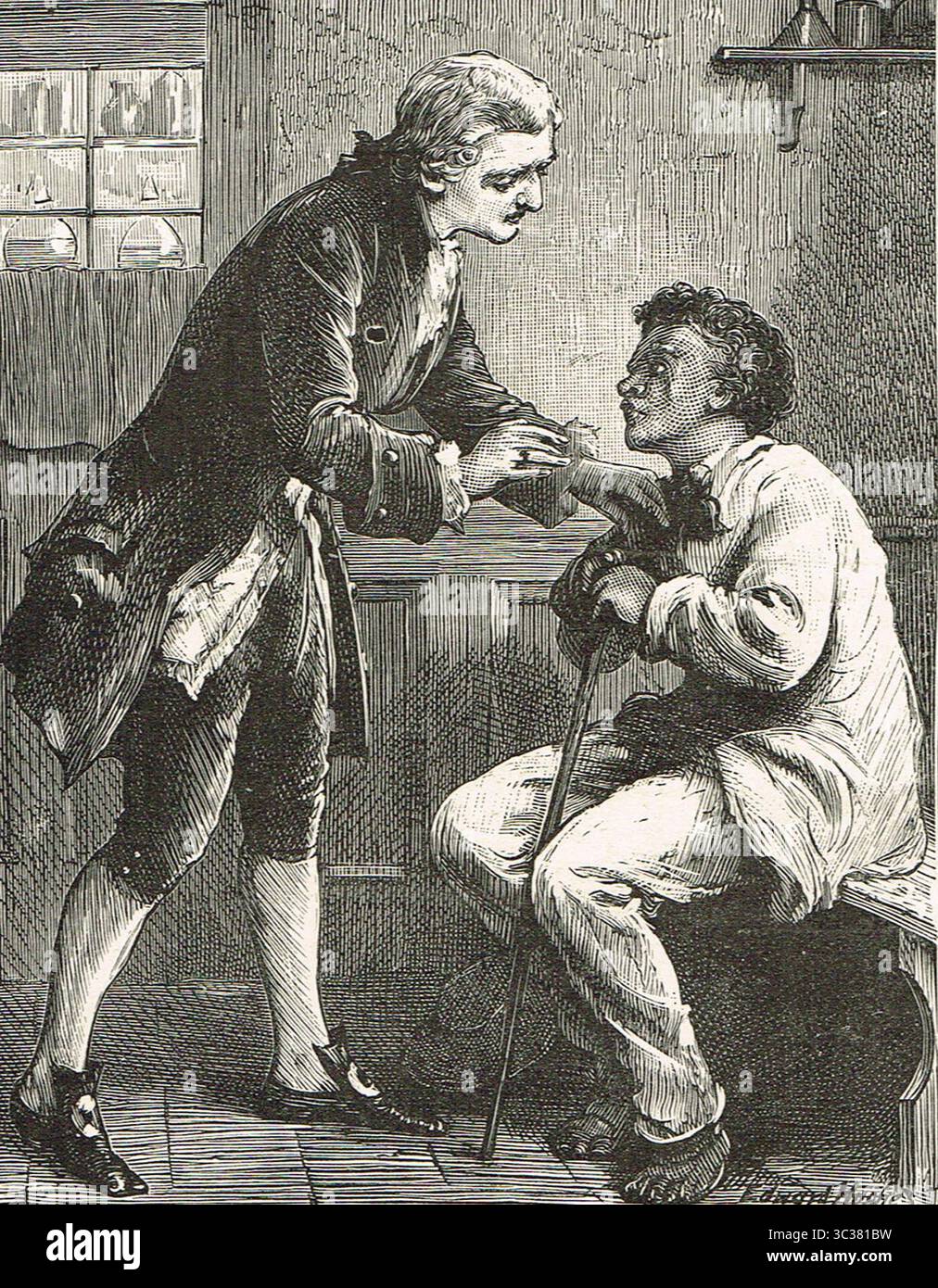Granville Sharp bemitleidet den schlecht behandelten Sklaven Barbados, 1767 Stockfoto Granville Sharp bemitleidet den schlecht behandelten Sklaven Barbados, 1767 Stockfoto