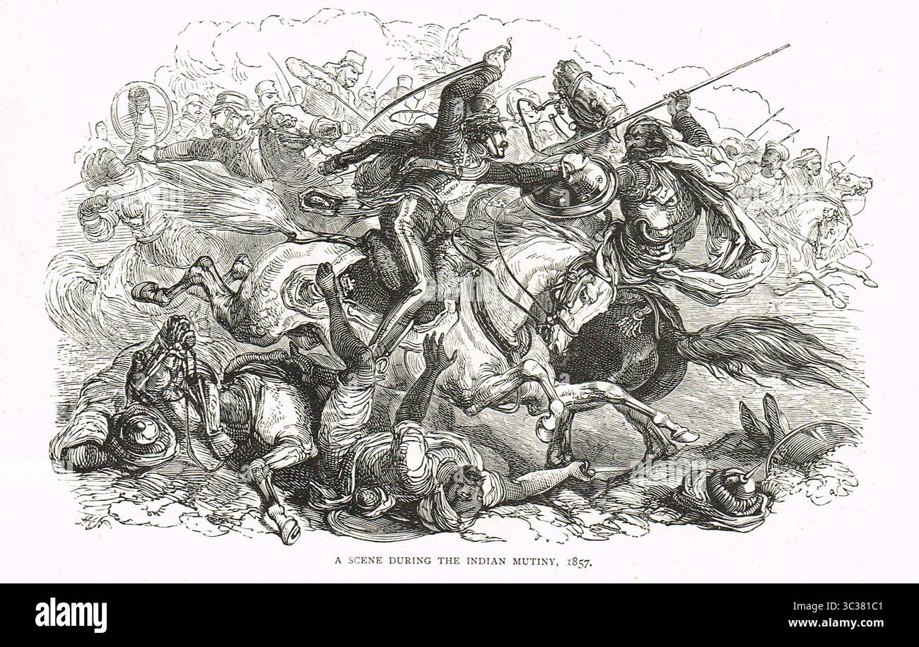 Indias erster Unabhängigkeitskrieg, Schauplatz während der indischen Meuterei, auch bekannt als die Indische Rebellion von 1857 Stockfoto