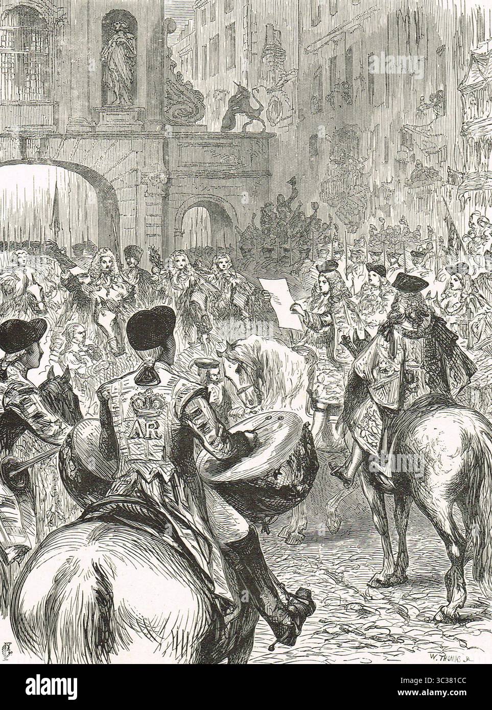 Proklamation von George I. in Temple Bar, 1714 Stockfoto