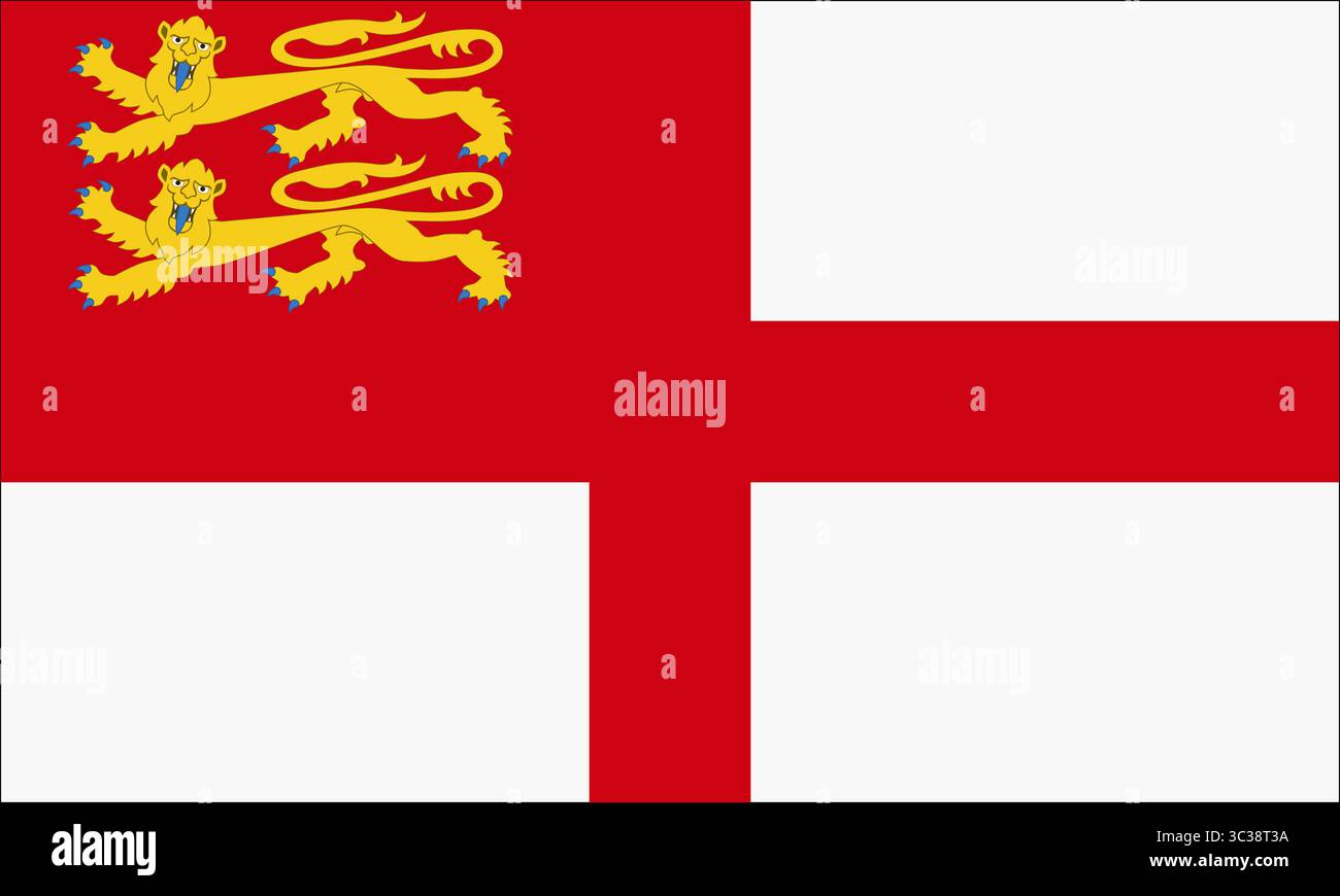 Hintergrund der Flagge der Sark-Kanalinseln Stockfoto