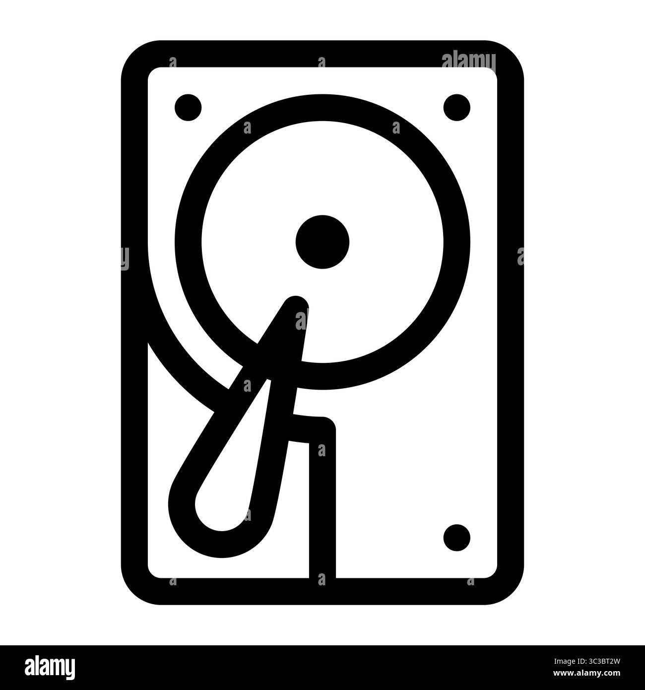 Festplattenlaufwerk des Desktop-Computers. Festplattensymbol. PC-Hardwarekomponente. Umrissstil. 48 x 48 Pixel Stock Vektor