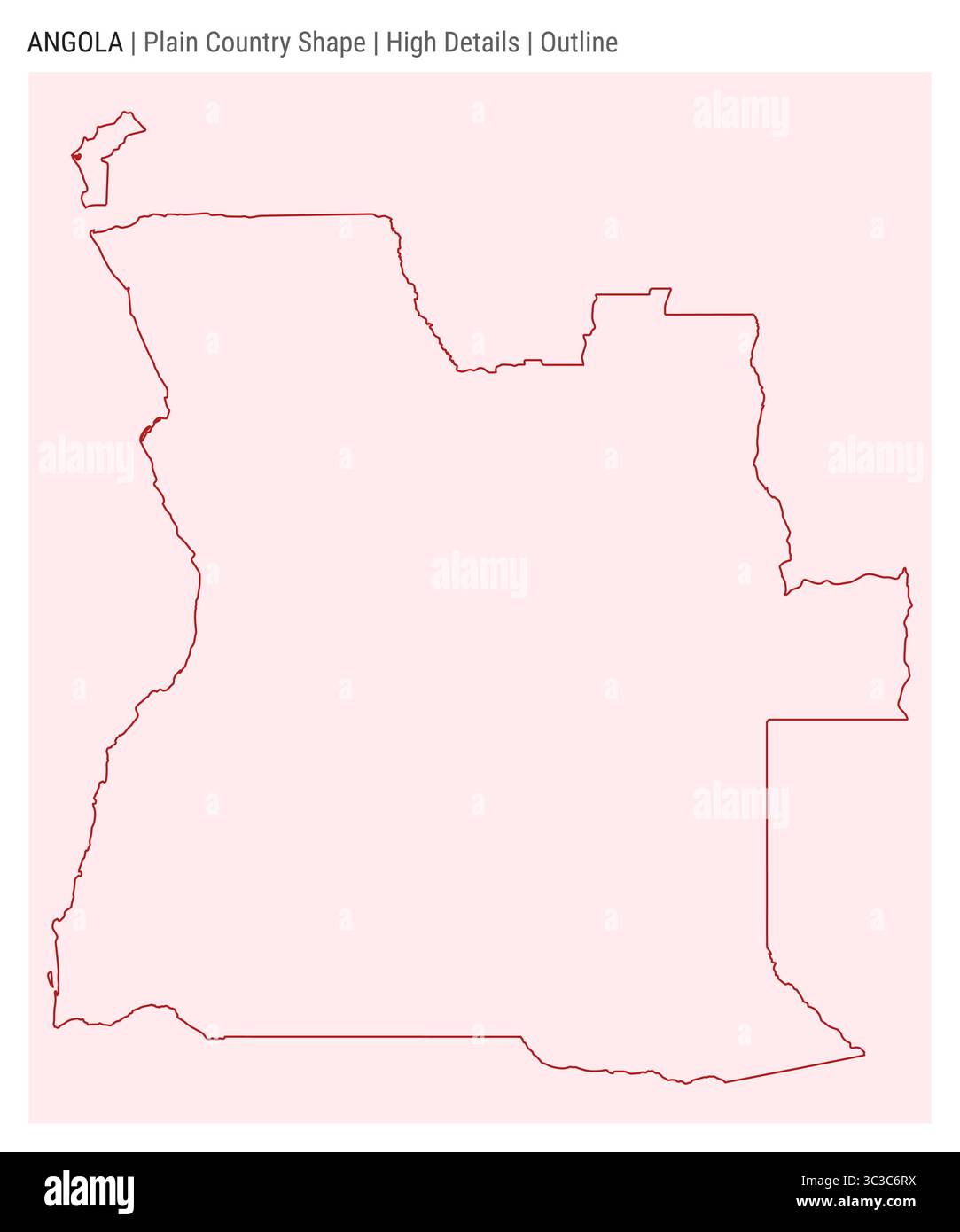 Angola einfache Landkarte. Hohe Details. Umrissstil. Gestalt Angolas. Vektorabbildung. Stock Vektor