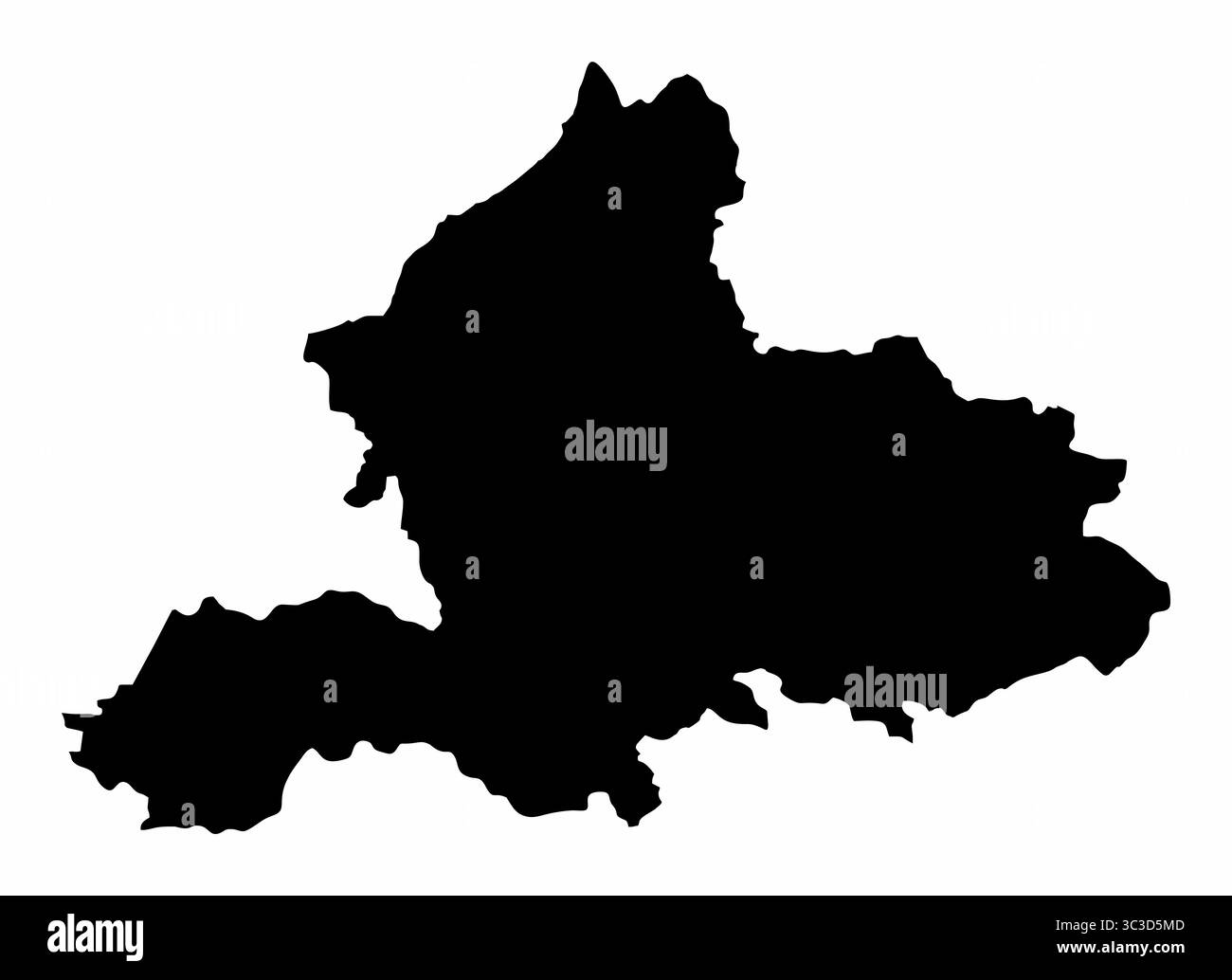 Gelderland, Niederlande. Silhouettenkarte isoliert auf weißem Hintergrund. Stock Vektor