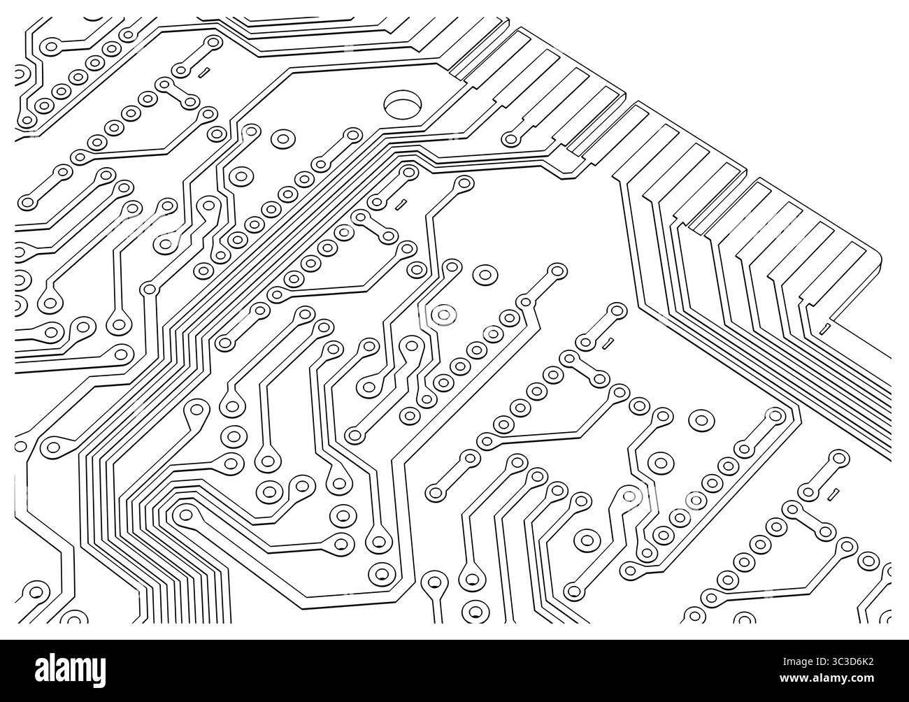 Platine Nahaufnahme stilisierter Vektorillustration Stock Vektor